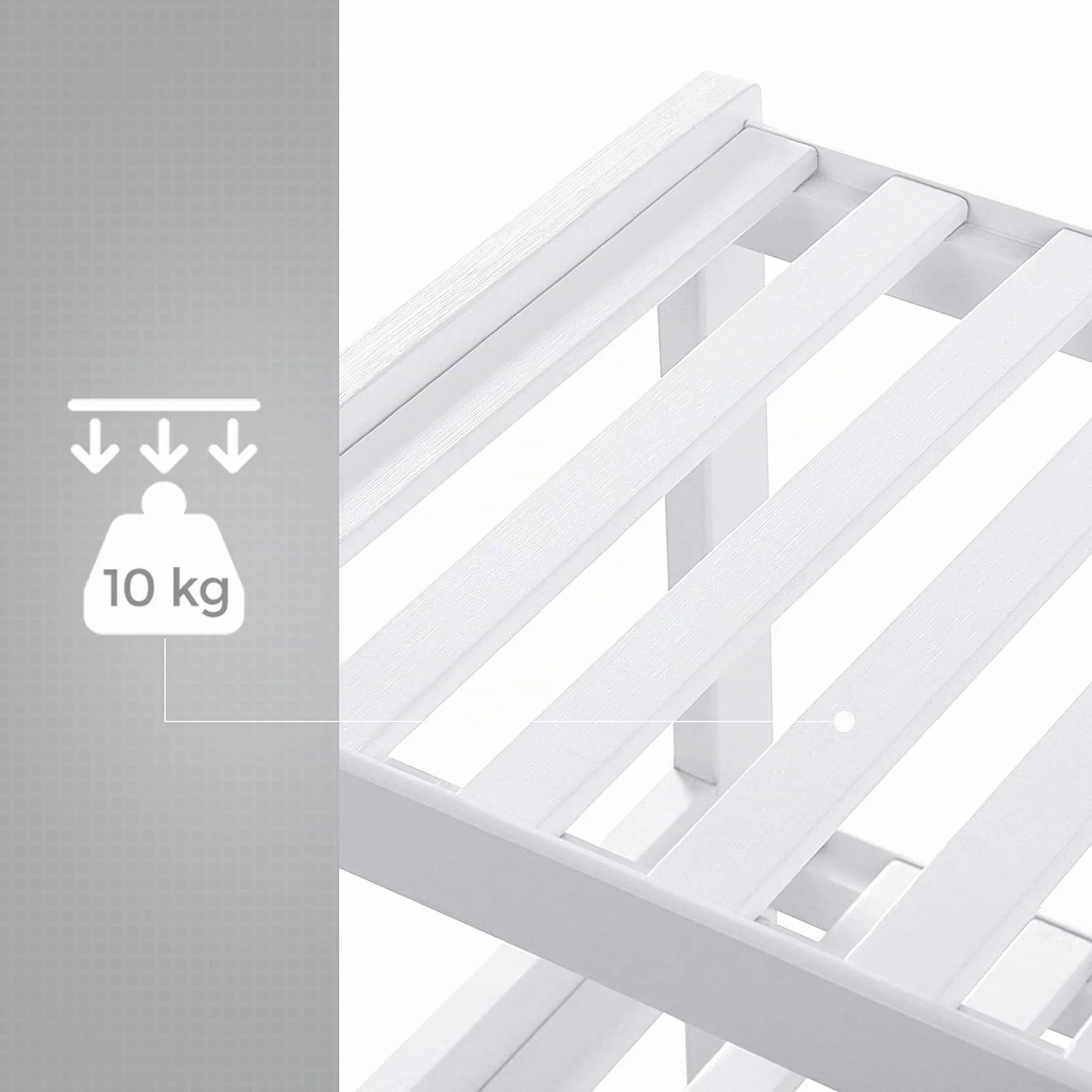 SONGMICS Scarpiera Ingresso, 3 Ripiani, Scaffale Portascarpe in Legno di Bambù Slim, Soggiorno, Corridoio, Camera da Letto, Bagno, 26 x 70 x 55 cm, Bianco LBS13W