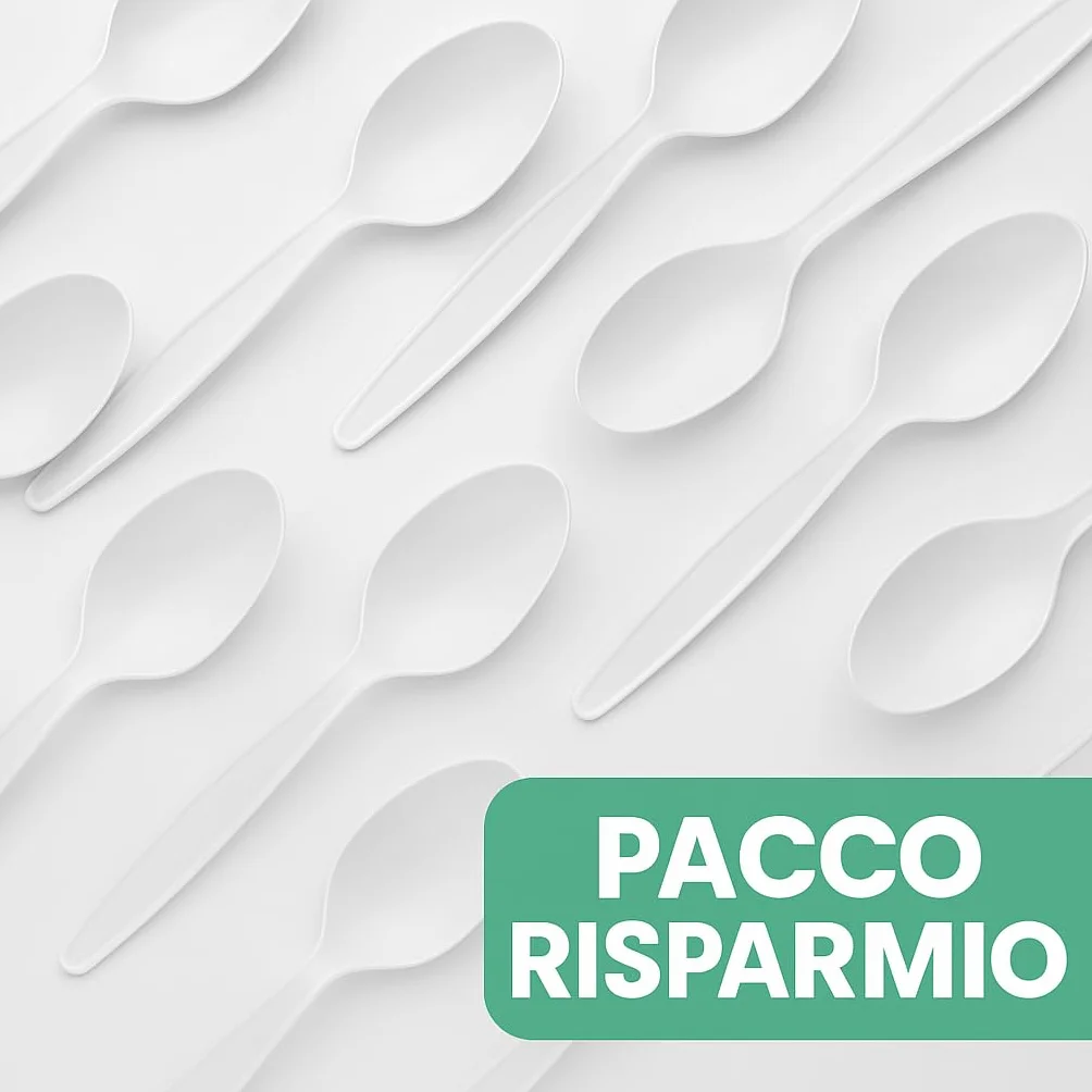 Cucchiaini di Polipropilene Riutilizzabili Senza BPA - 200 Pezzi per Catering, Feste, Picnic