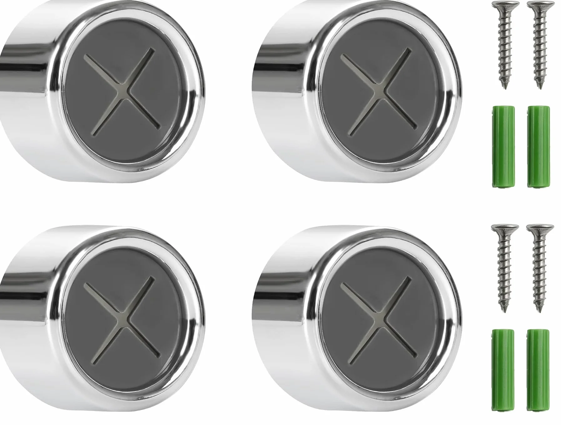 Porta Asciugamani da Cucina Set di 4, Ganci Adesivi o Viti, Multiuso per Bagno