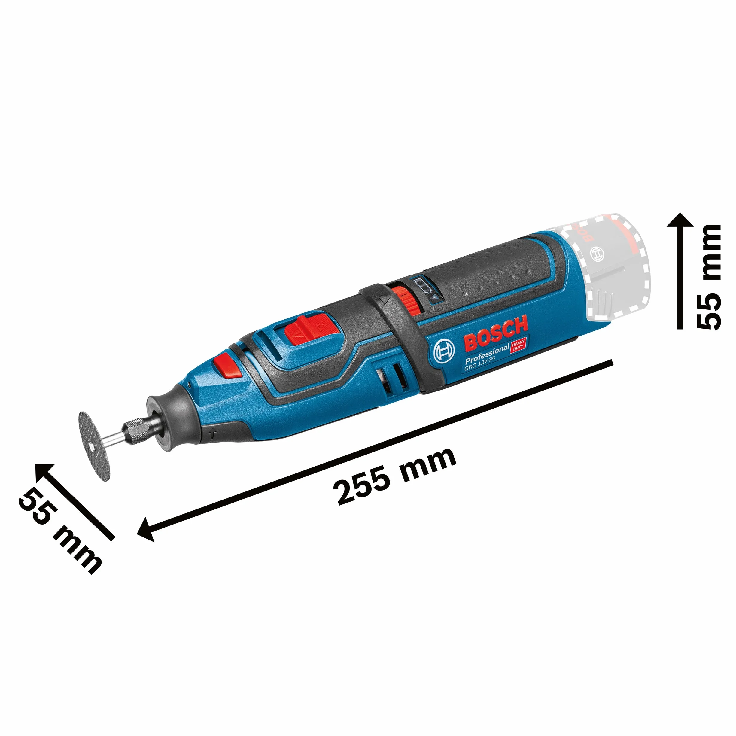 Bosch Professional GRO 12V-35 Utensile rotativo a batteria 12V System L-BOXX