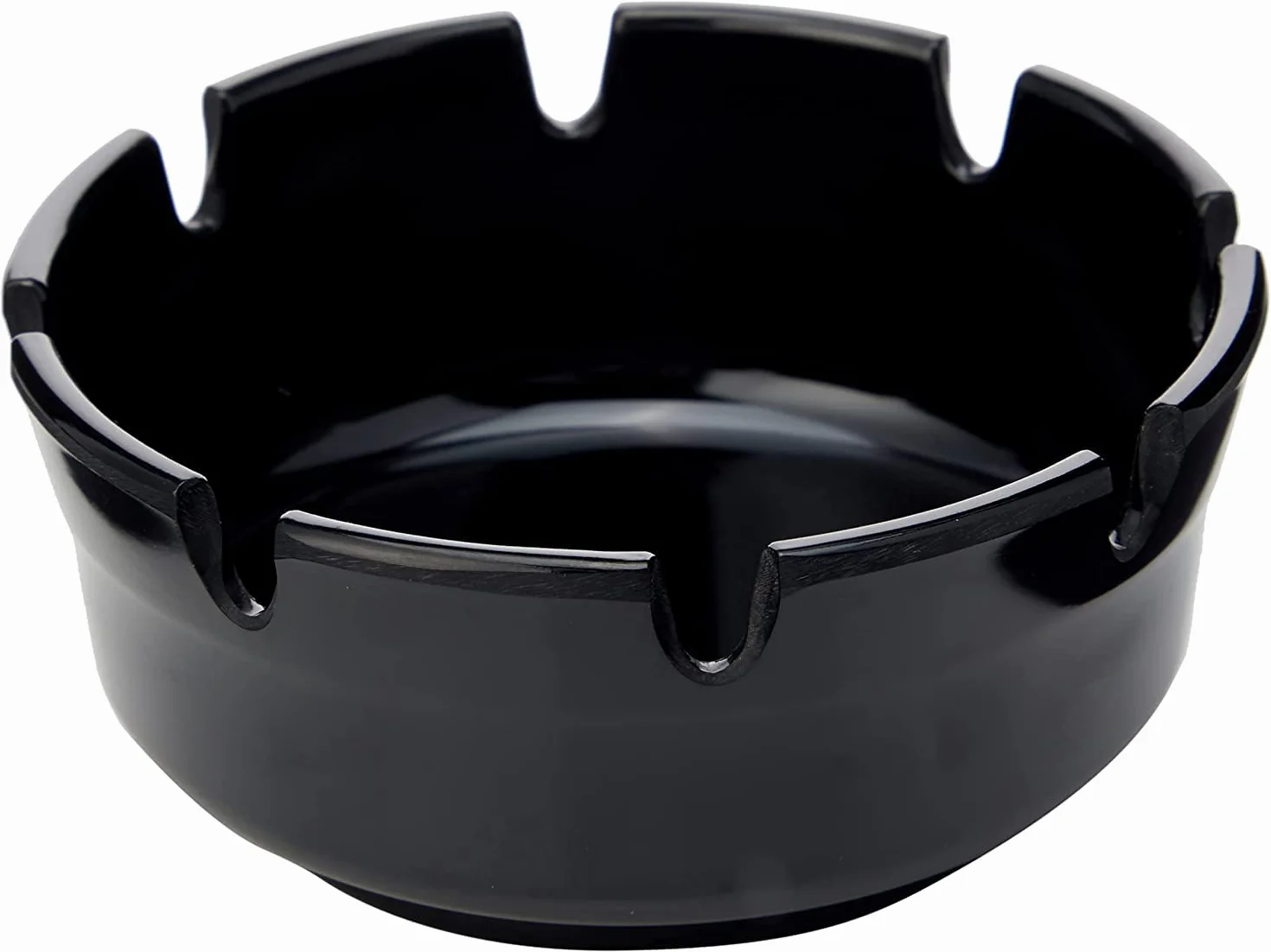 Piazza Posacenere da Esterno Rotondo in Plastica 10 cm Nero 6 Pezzi