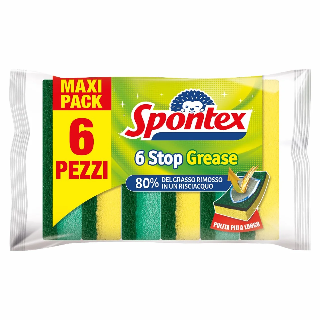 Spontex 6 Stop Grease Spugna Abrasiva Formato Convenienza