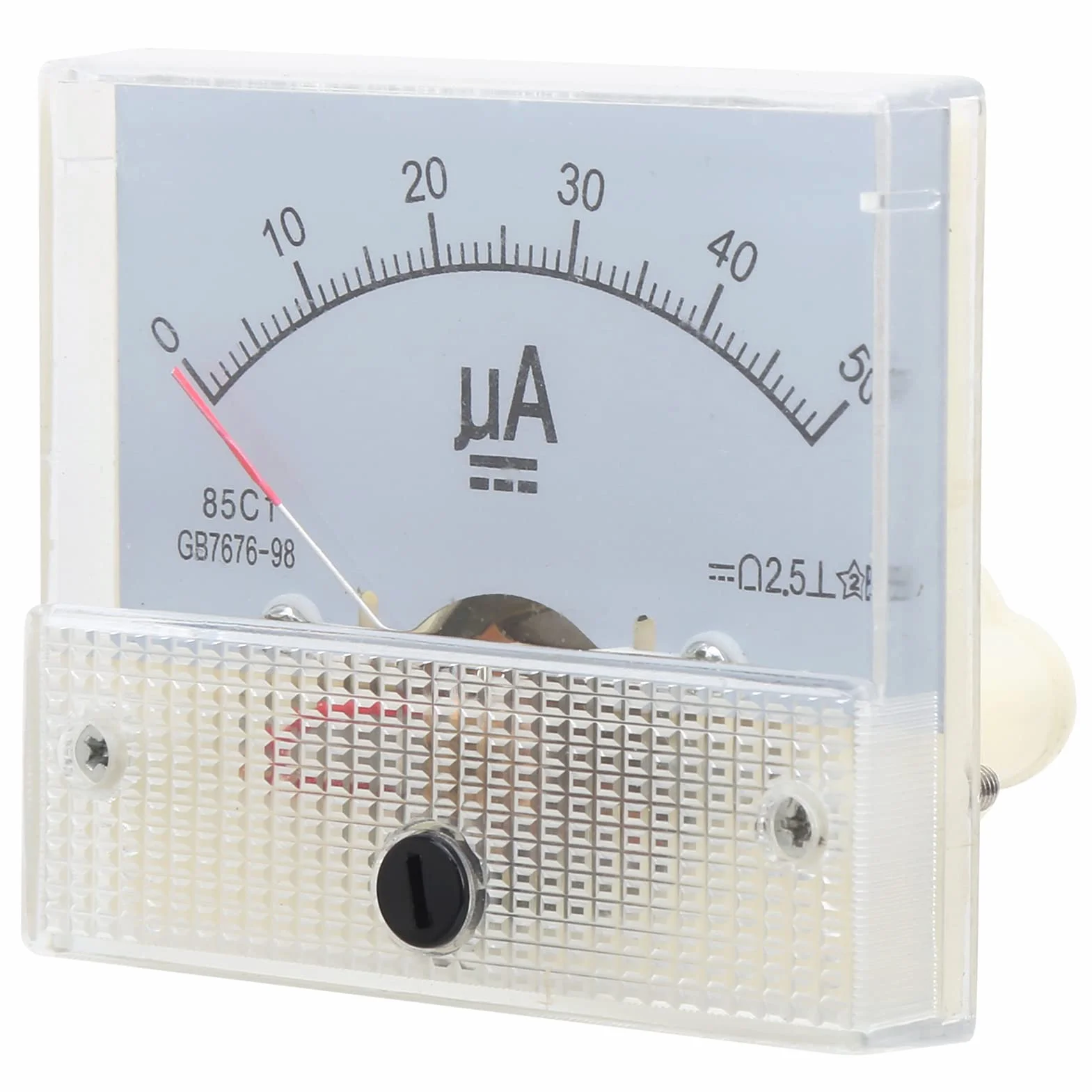 Misuratore di Corrente Analogico da Pannello, Puntatore CC da 0 a 50UA Dispositivo di Misurazione del Circuito di Linea Dell'amperometro della Testa Dell'amperometro CC