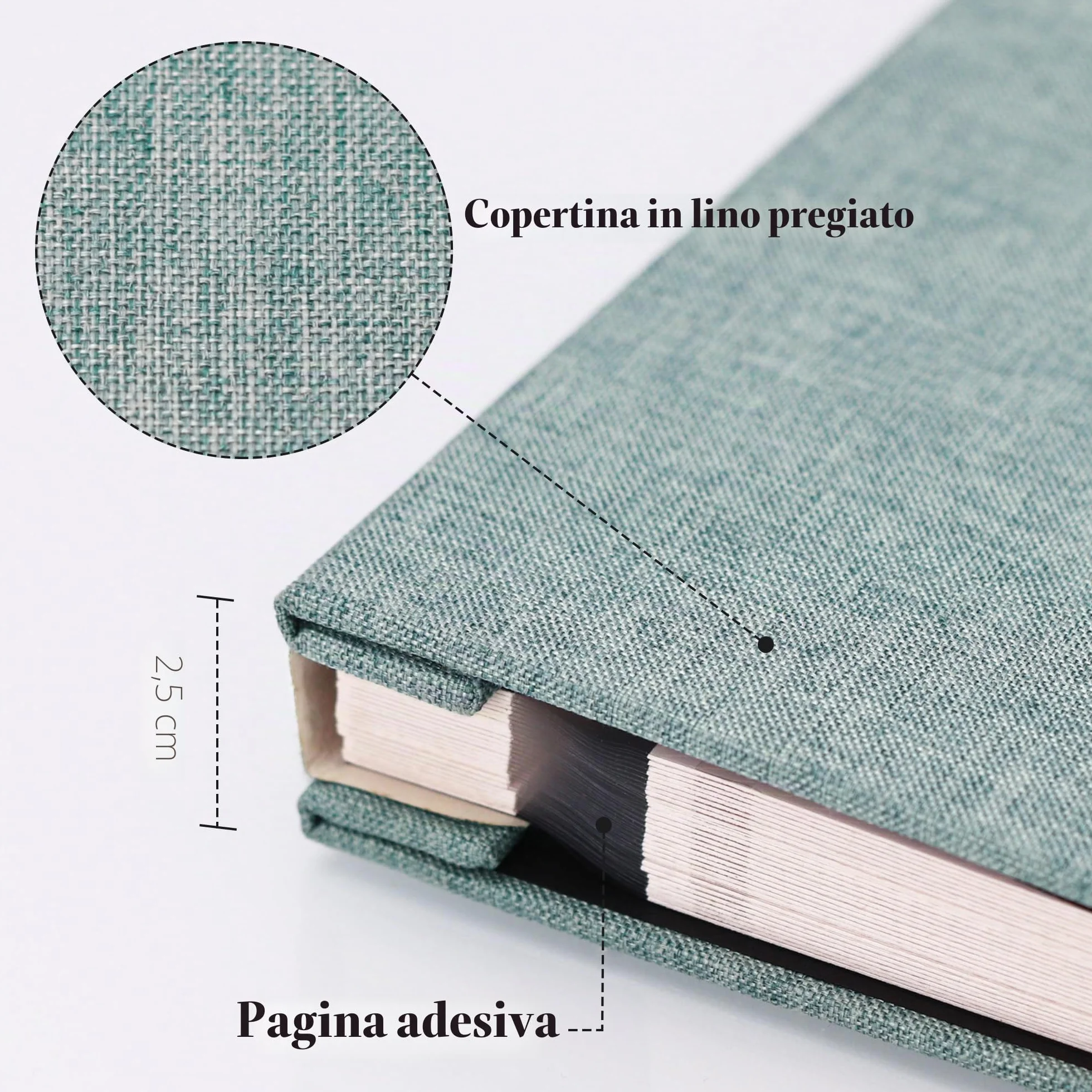 Album Fotografico Autoadesivo 28x27 CM 10x15 40 Pagine Copertina in Lino