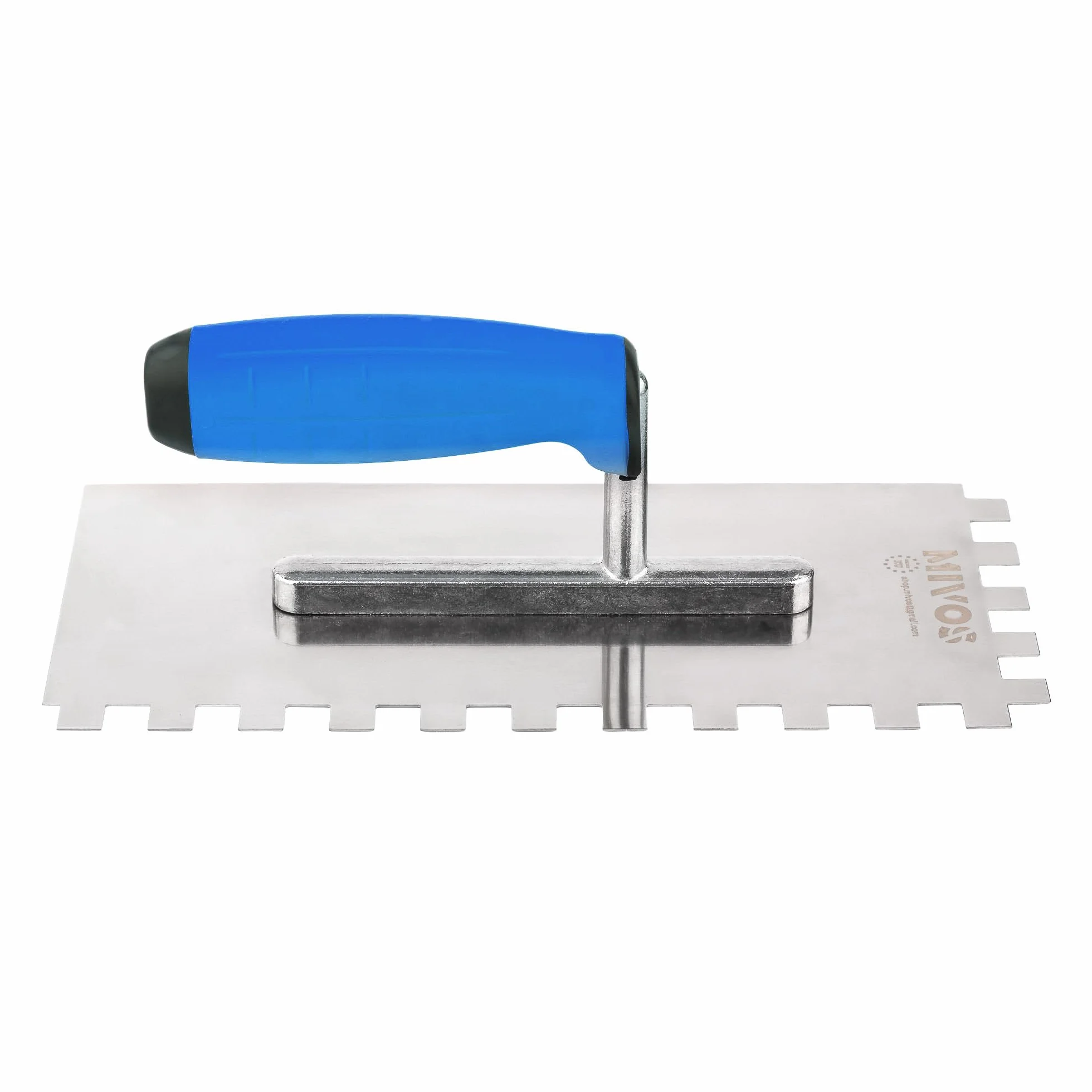Mivos Cazzuola Dentata 12 x 12, in Acciaio Inox, Con Impugnatura Morbida, Dentatura da 12 mm, Senza Ruggine, 270 x 130