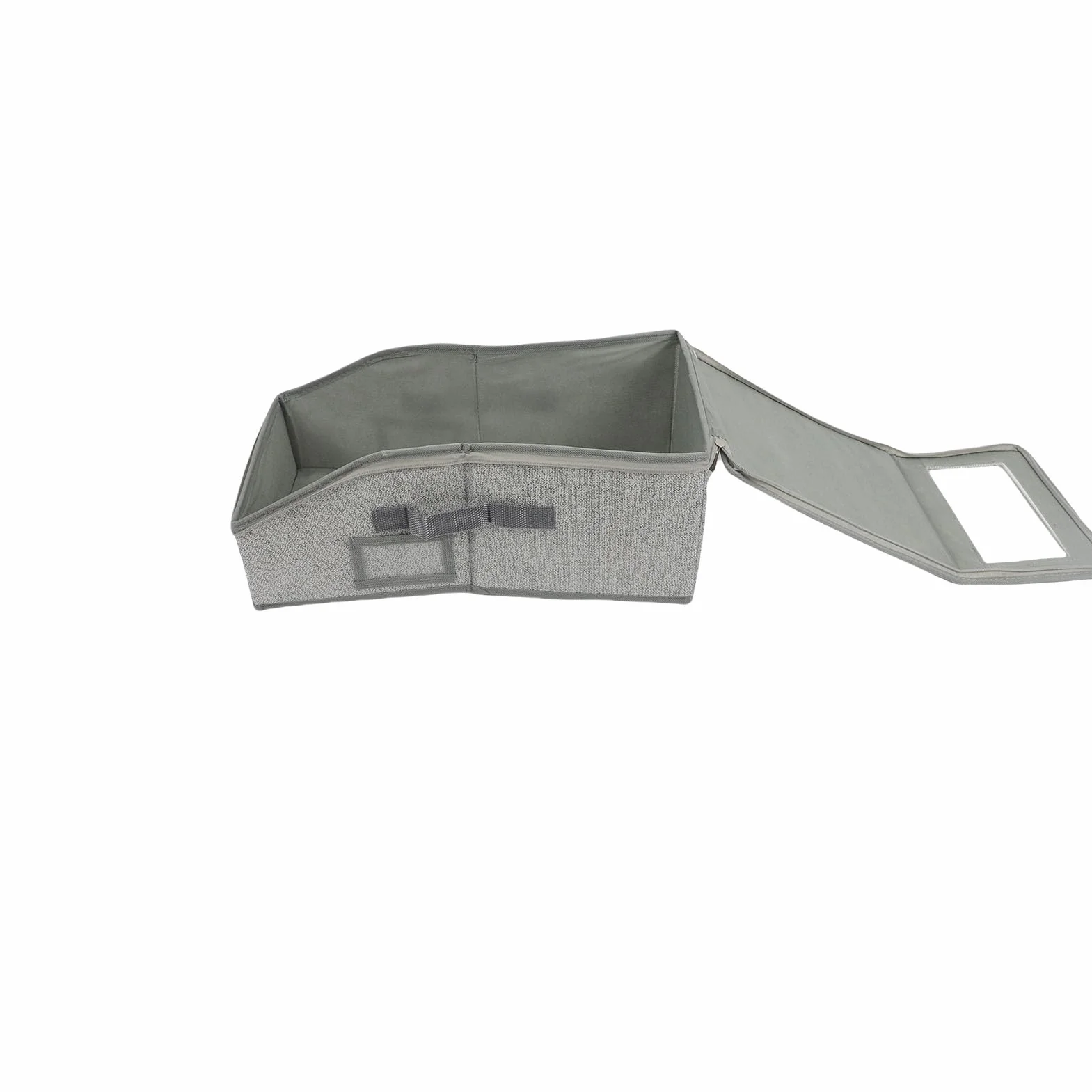 Organizzatore per Cappelli Impilabile Scatola Porta Cappelli Doppia Cerniera 12 Cappelli Tessuto Non Tessuto Grigio