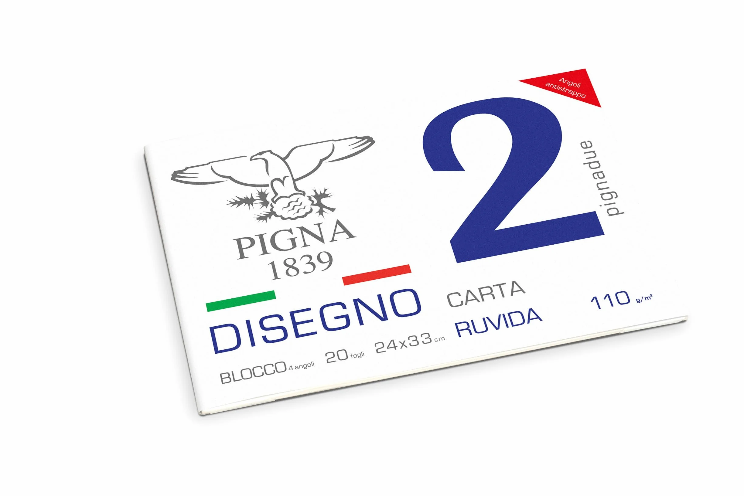 Pigna Blocco da Disegno PignaDue 24x33 cm 20 Fogli 110 g/m² Carta Ruvida