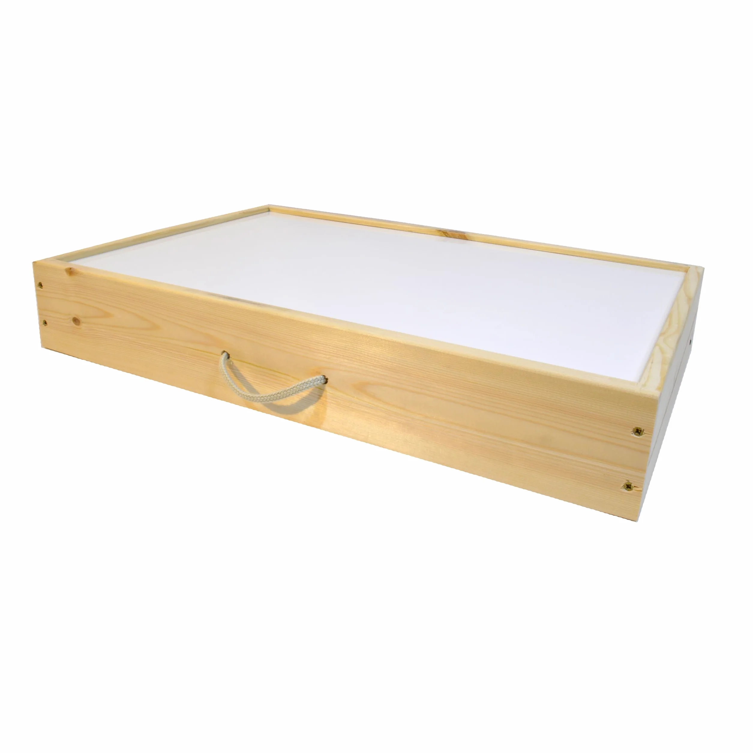 Tavolo luminoso Montessori artigianale, 60 x 40 cm, giocattolo educativo in legno fatto a mano in Spagna, luce LED uniforme per l'apprendimento sensoriale dei bambini
