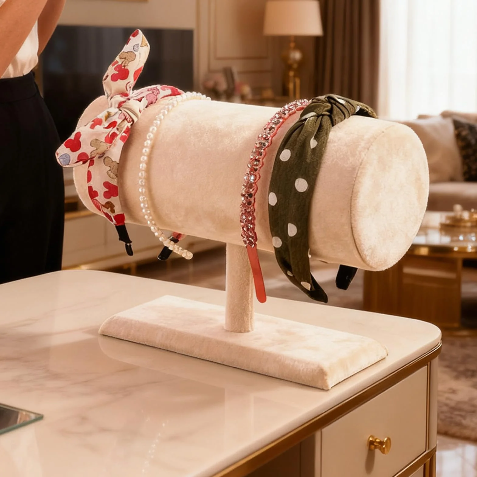 Portadiademas organizer in velluto per gioielli da donna scaffale decorazione casa