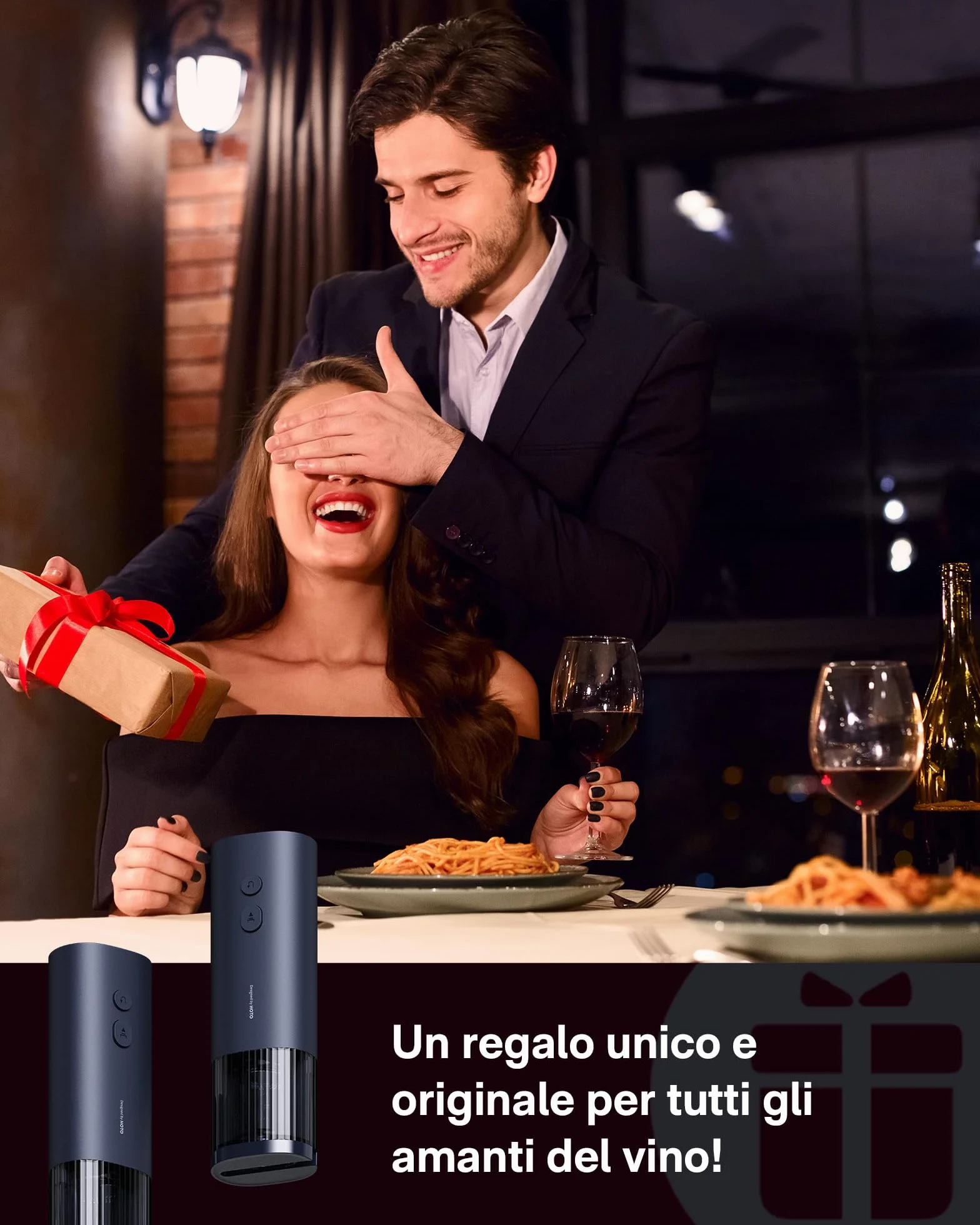HOTO Cavatappi Elettrico, Apribottiglie elettrici, Tagliafoglie Nascosto, Avvio con Un Solo Pulsante Entro 10 Secondi, Batterie Sufficienti Può Aprire 170 Bottiglie,appuntamenti e amanti del vino