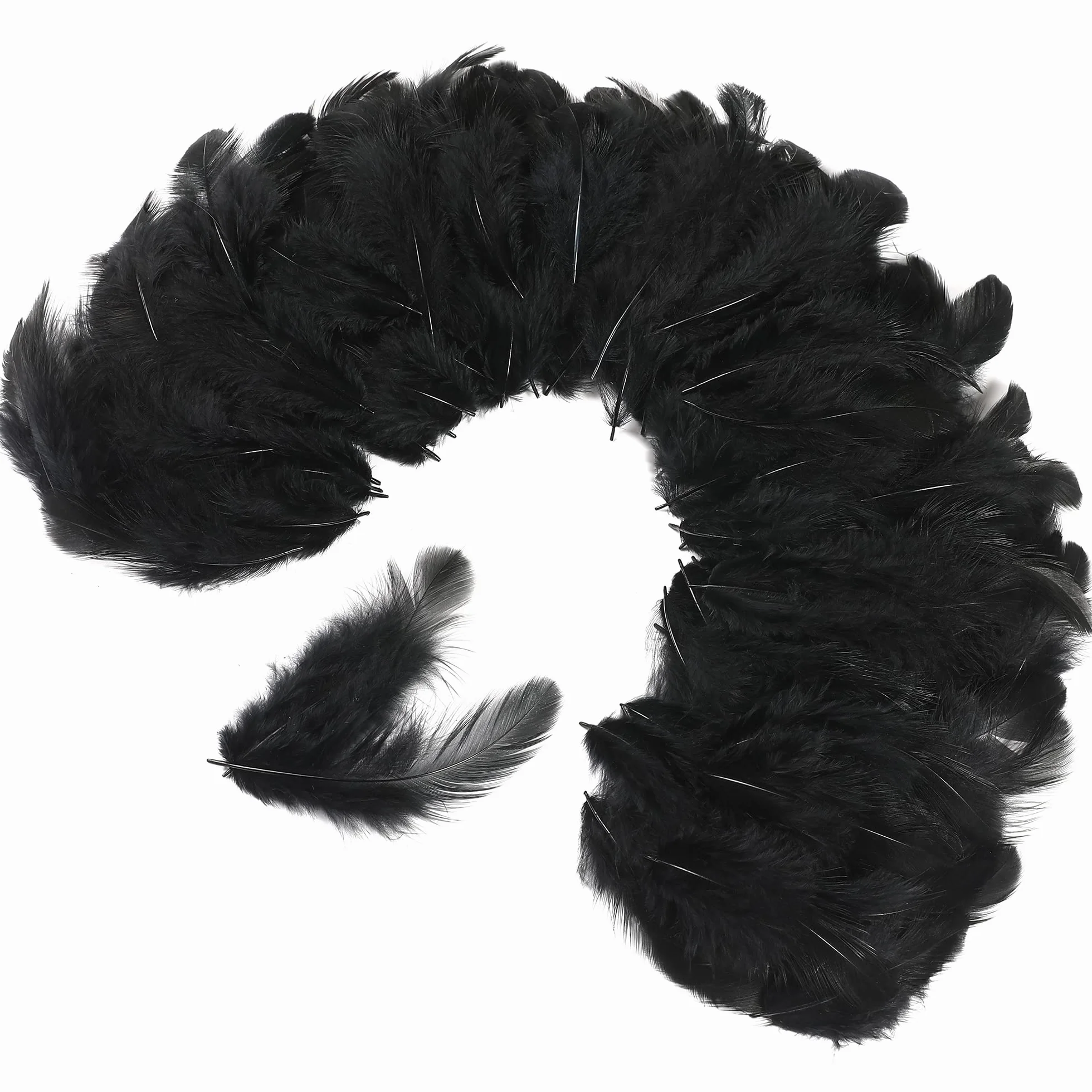 Piume artigianali nere naturali 7,6-12,7 cm 300 pz per matrimoni, acchiappasogni, artigianato fai da te
