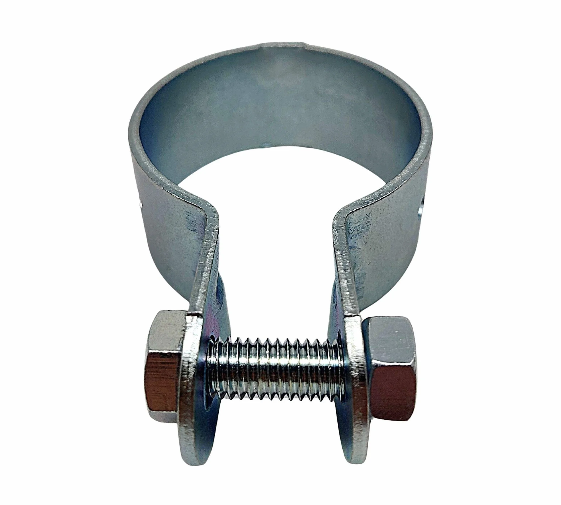 DOJA INDUSTRIAL | Morsetti Terminali Recinzioni | 50 mm | 10 Pezzi | Fascette Metalliche Fissaggio Palo Recinzione | Zincato | Morsetti Recinzione | Collare di Fissaggio Staffe Recinto Modulare