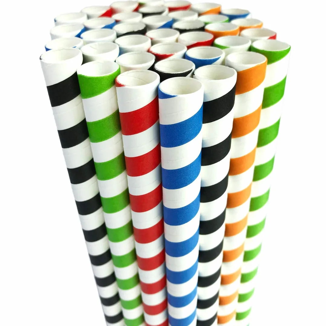 Cannucce di frullato monouso Boba di carta Smoothie usa e getta Extra largo Biodegradabile 12mm paglie di carta per Bubble Tea Tè Jumbo Frappè colorato 50pc