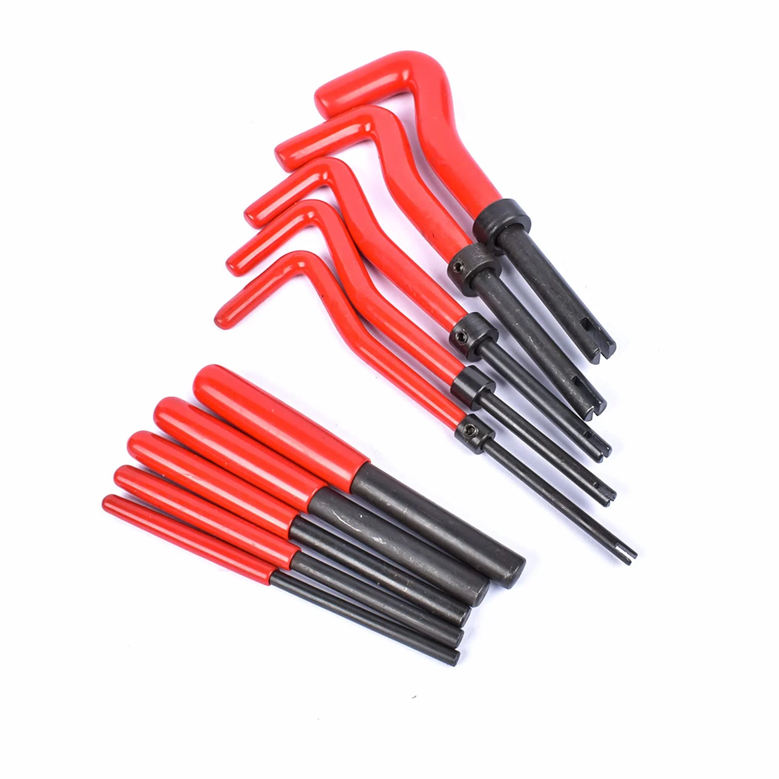 Bisenya Set di riparazione filettatura 131 pezzi, kit di riparazione filettatura M5, M6, M8, M10, M12, filettatura rossa