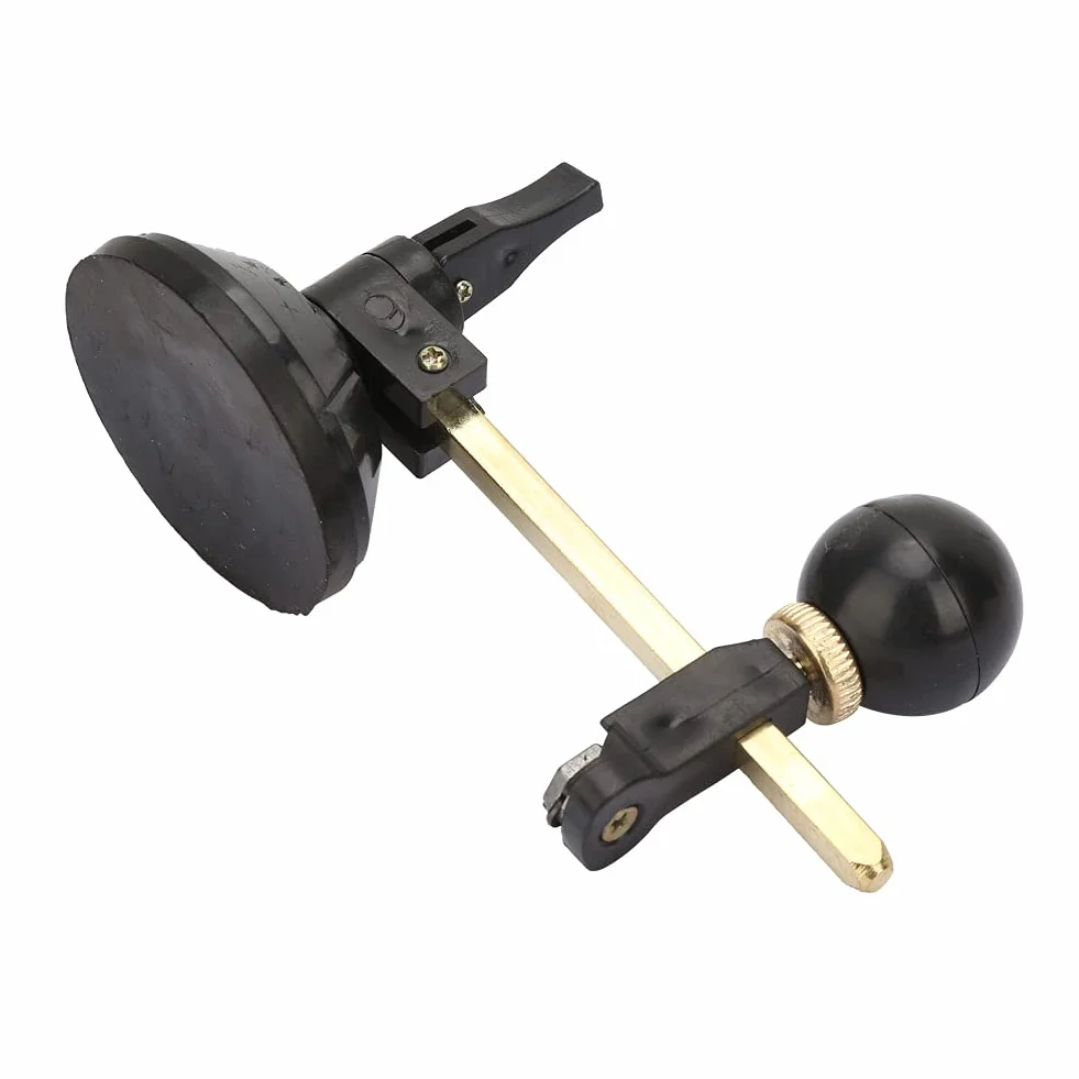 Tagliavetro Circolare 6 Ruote, Tagliavetro con Diametro Regolabile e Ventosa, Strumento per Taglio Vetro Tondo Fino a 20 cm, Impugnatura Ergonomica per Tagliapiastrelle (7,9 Pollici)