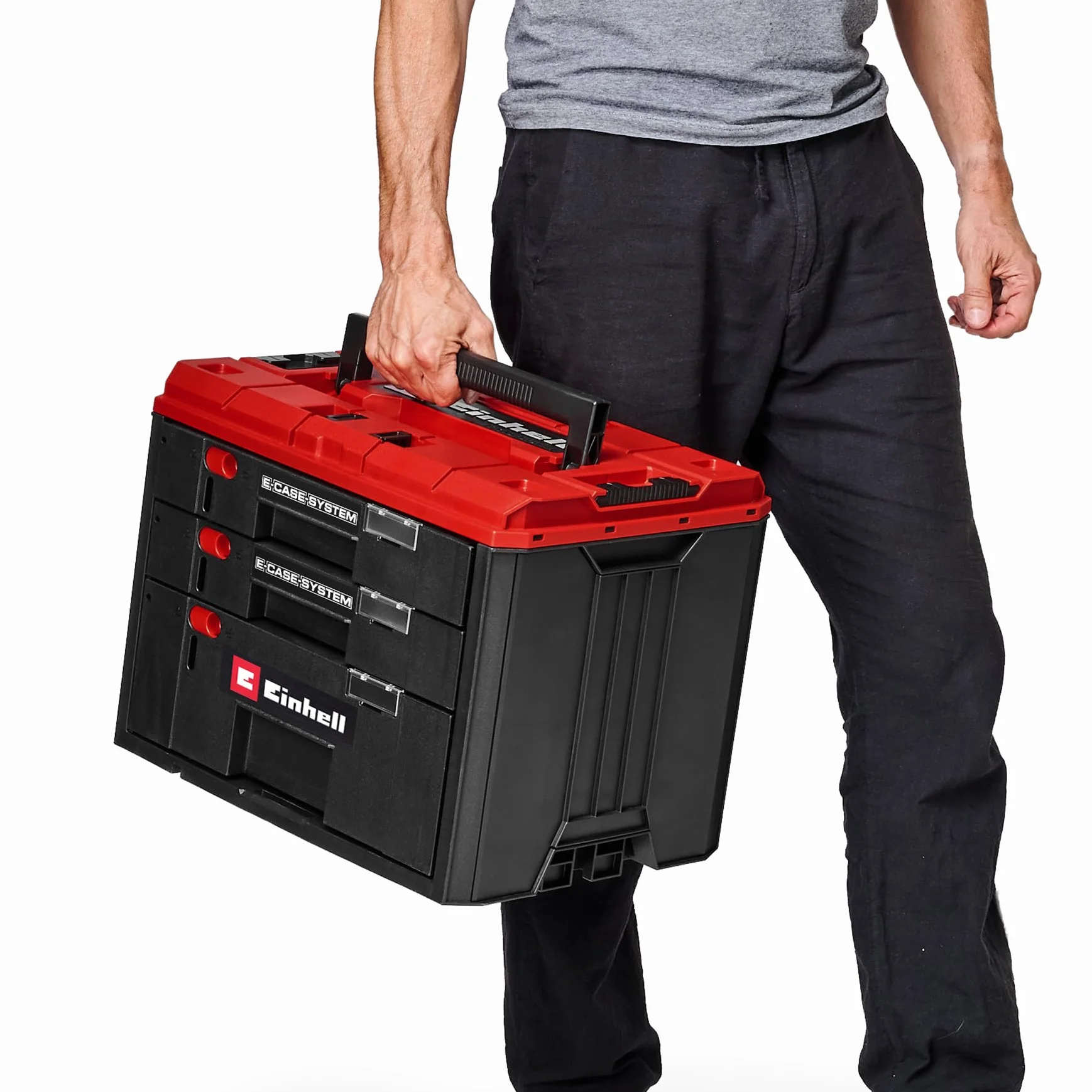 Einhell E-Case Cassettiera Originale 41,5x25x28 cm 60 kg 2 Cassetti 5,5 cm 1 Cassetto 12,5 cm
