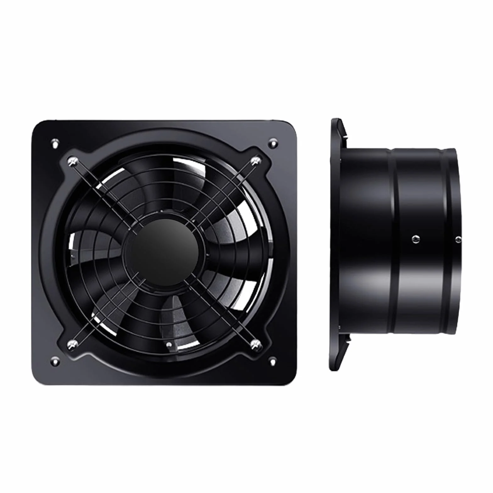 Ventilatore aspiratore con interruttore: ventilatore da bagno in metallo industriale, silenzioso, 600 m³/h, 6 pollici, potente ventilatore da parete, per cucina, bagno e cantina, 160 mm