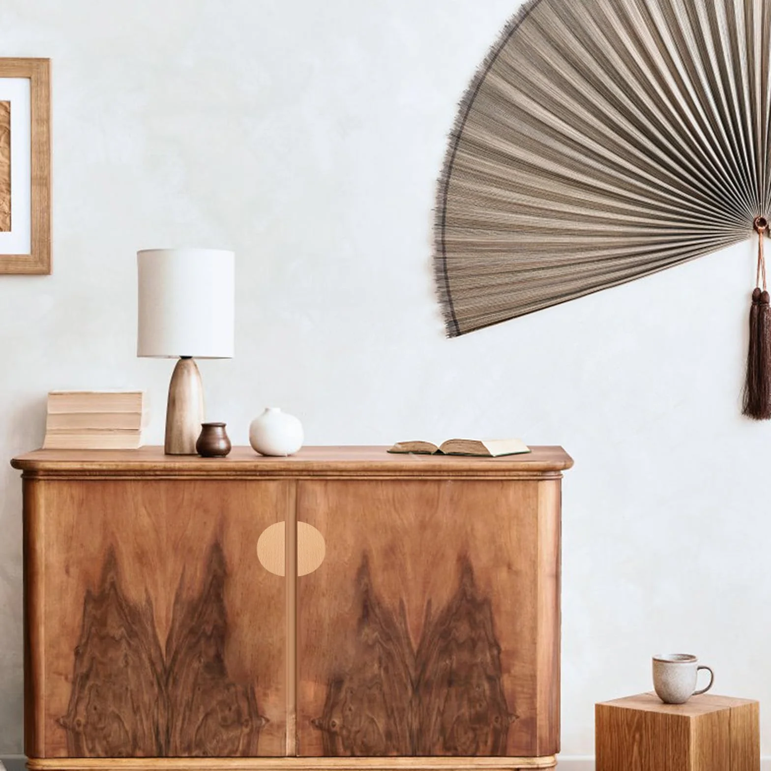 MOROBOR 12 maniglie per cassetti a forma di mezzaluna in legno di faggio semirotondo per armadietto, cassetto, hardware, maniglia a doppio foro per cassetti