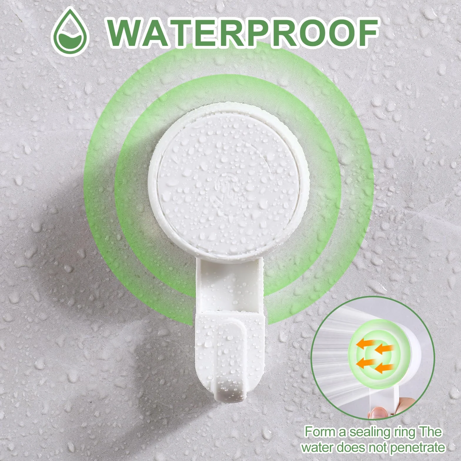 Ganci a Ventosa in Plastica 5KG Bianco, Gancio a Parete Forte, Porta Asciugamani da Bagno Impermeabile