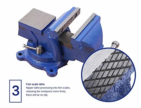 KATSU Morsa da Banco 5" 125mm 5,2kg, Heavy Duty 360 Gradi Base Girevole Tornio Fresatrice Tavolo Morsetto da Banco per Meccanici e Ingegneri 402351
