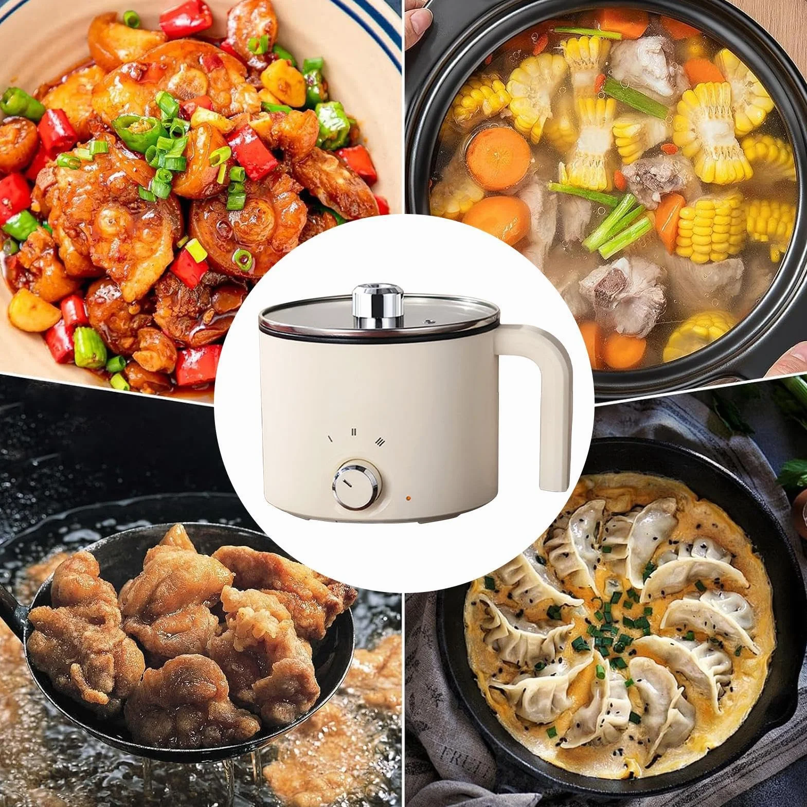 Piccola pentola elettrica, protezione personale dal surriscaldamento - Pentola elettrica per dormitorio | per zuppa di uova, porridge, bistecca, farina d'avena, studenti universitari, adolescenti, cuc