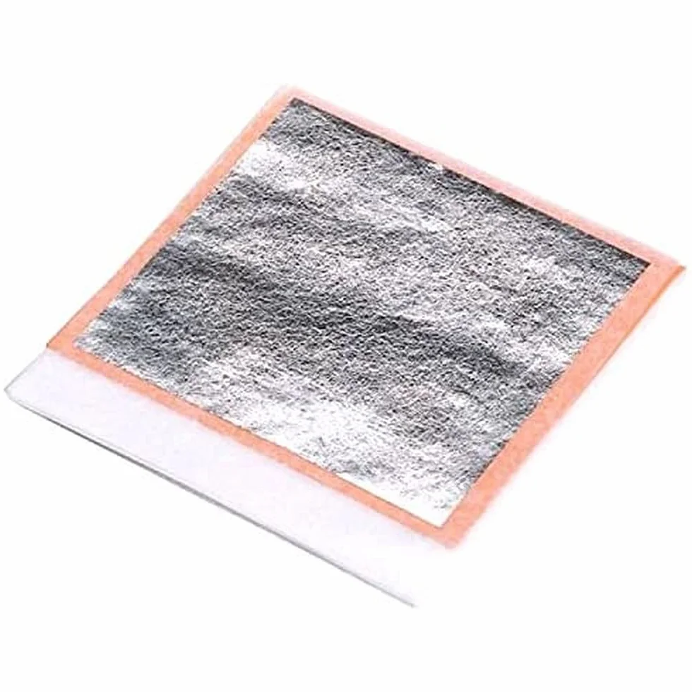Foglia Argento Puro Al 100%, 95mm x 95mm, Confezione da 10