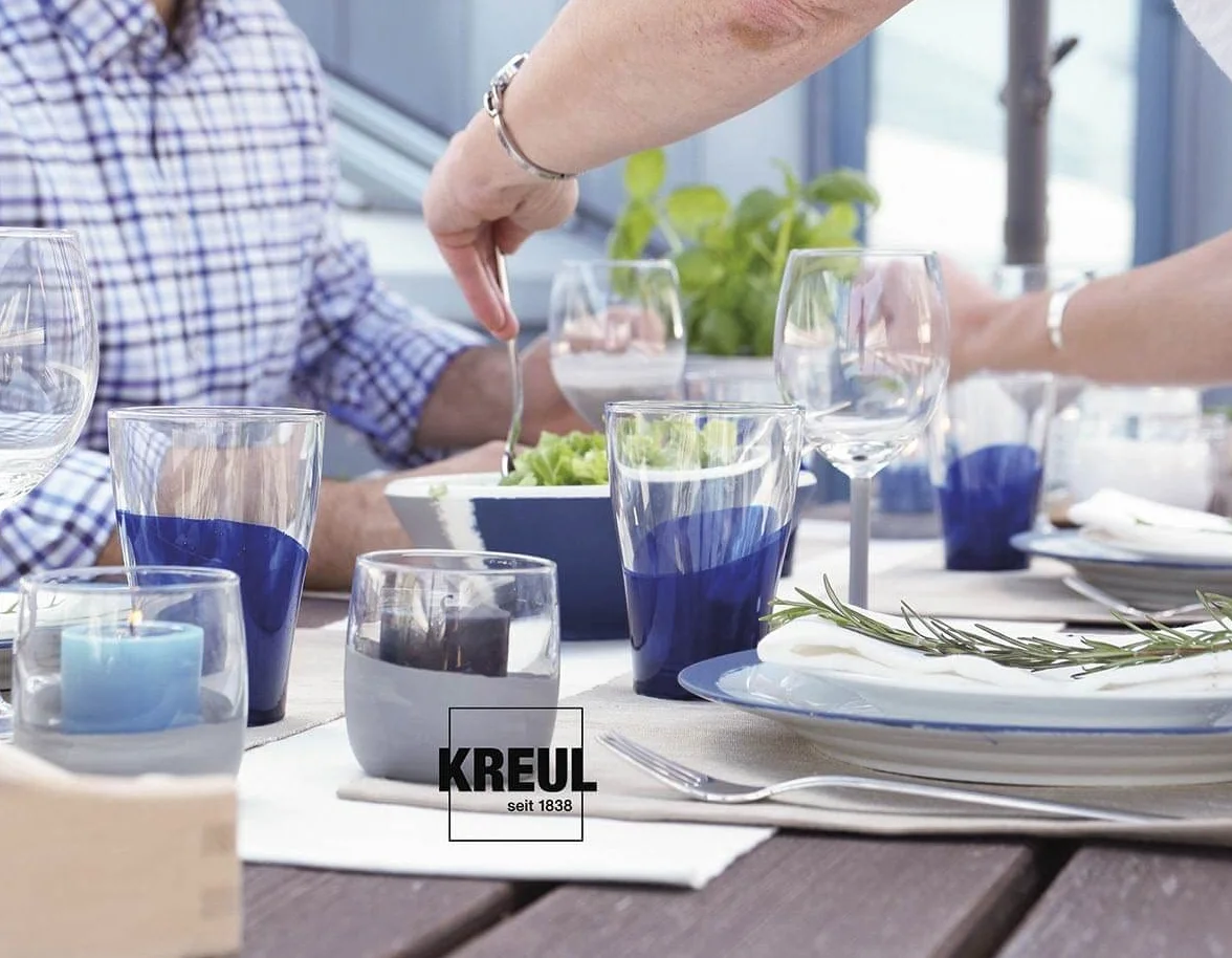 KREUL 16200 - Vetro & Porcellana Classico Bianco Crema, in Barattolo da 20 ml, Vernice Brillante a Base d'Acqua per Vetro e Porcellana, a Rapida Essiccazione, Coprente