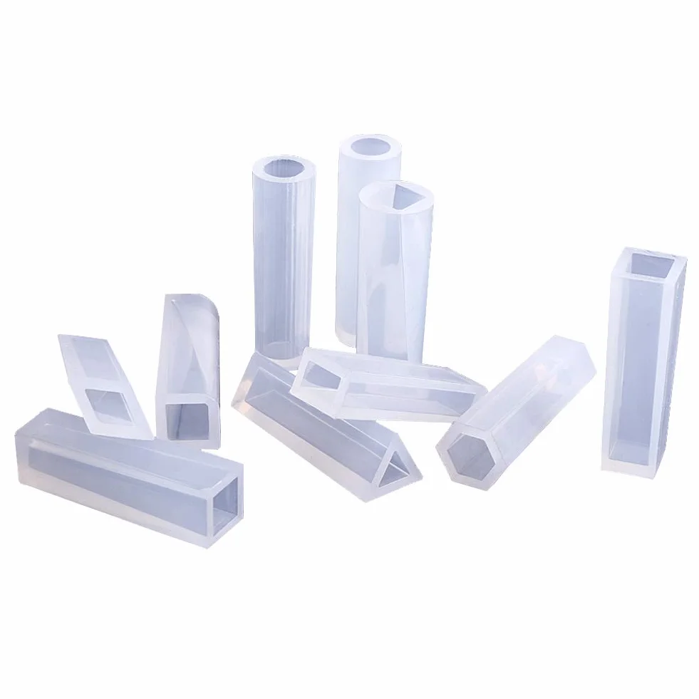 Set di 10 stampi in silicone con cilindri per gioielli fai da te, a strisce, multifunzione, in resina, per creare ciondoli trasparenti artigianali
