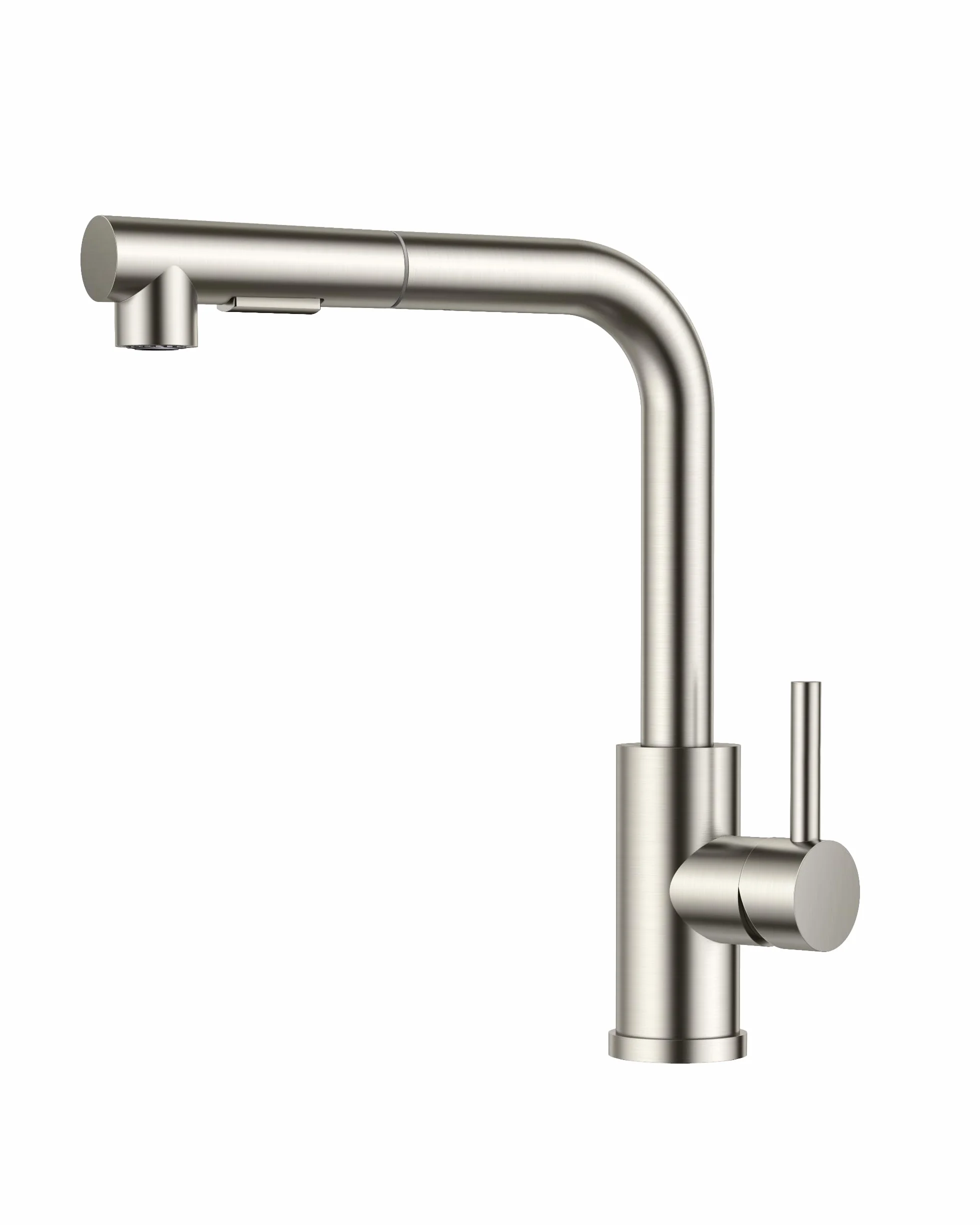 FORIOUS Rubinetto Lavello Cucina, Miscelatore Cucina con Doccetta Estraibile, 2 Tipi di getto e Girevole a 360°, A forma di L Acciaio Inox Maniglia Singola Rubinetto Miscelatore