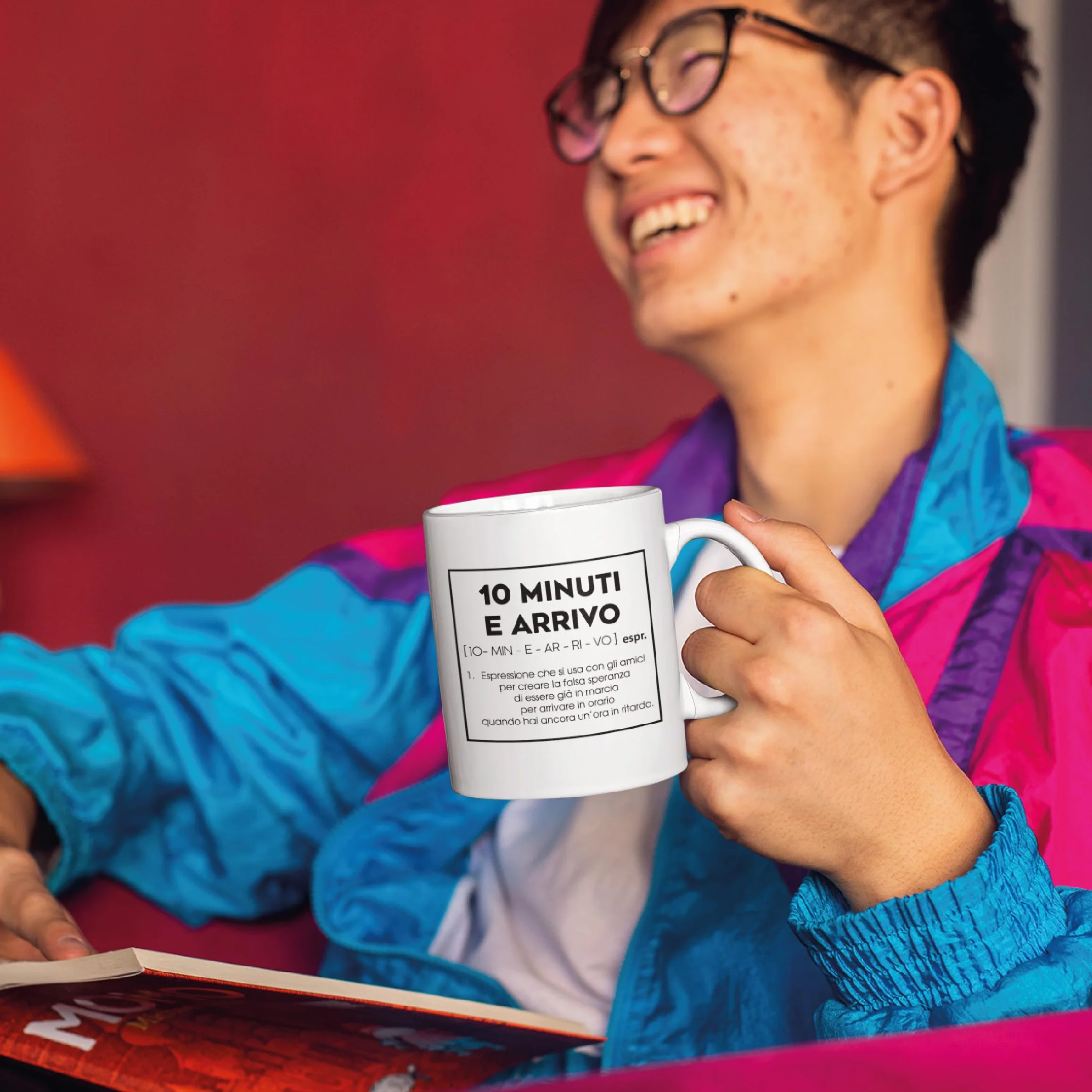 Gesar Tazza Divertente da Ufficio "10 Minuti e Arrivo" Idea Regalo Originale