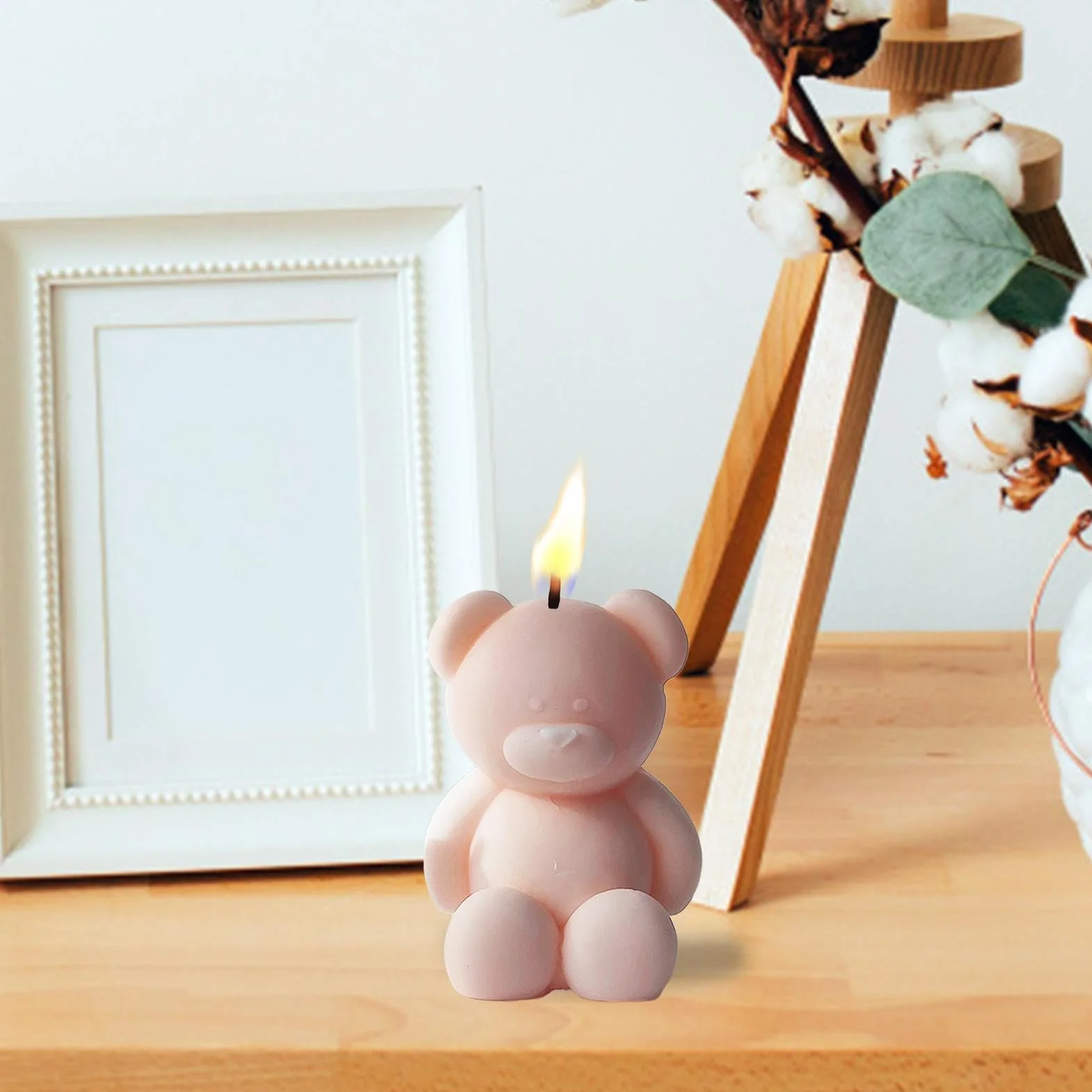 Stampo per candela a forma di orsacchiotto, in silicone, per candele profumate, sapone, resina