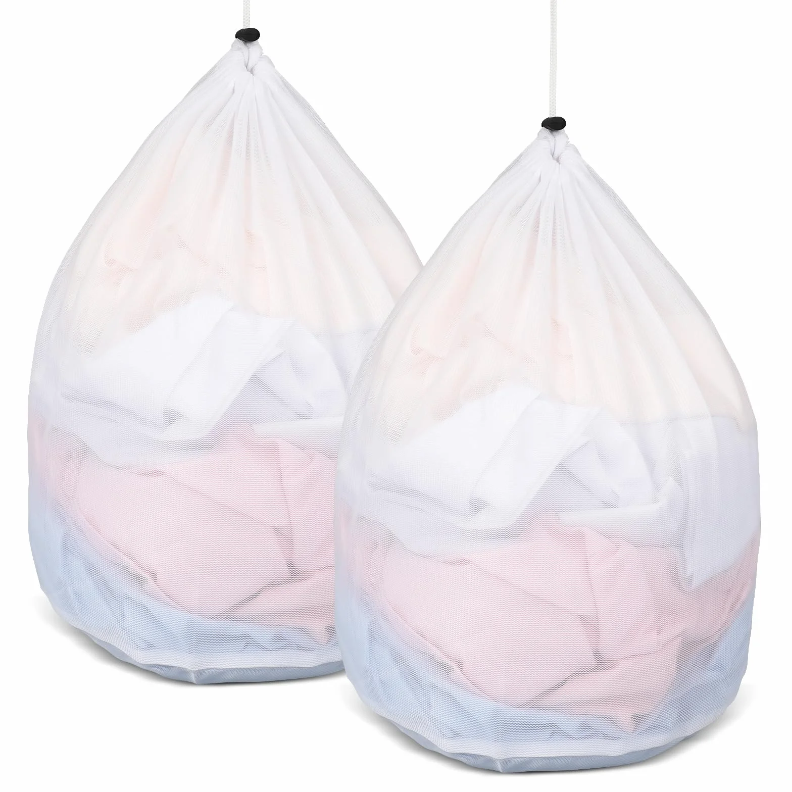 AiQInu 2 Pezzi Retina per Lavatrice, 40 x 30cm Sacchetti Lavatrice Biancheria in Rete, Sacco Biancheria Sporca con Coulisse, Sacchetto Scarpe Lavatrice