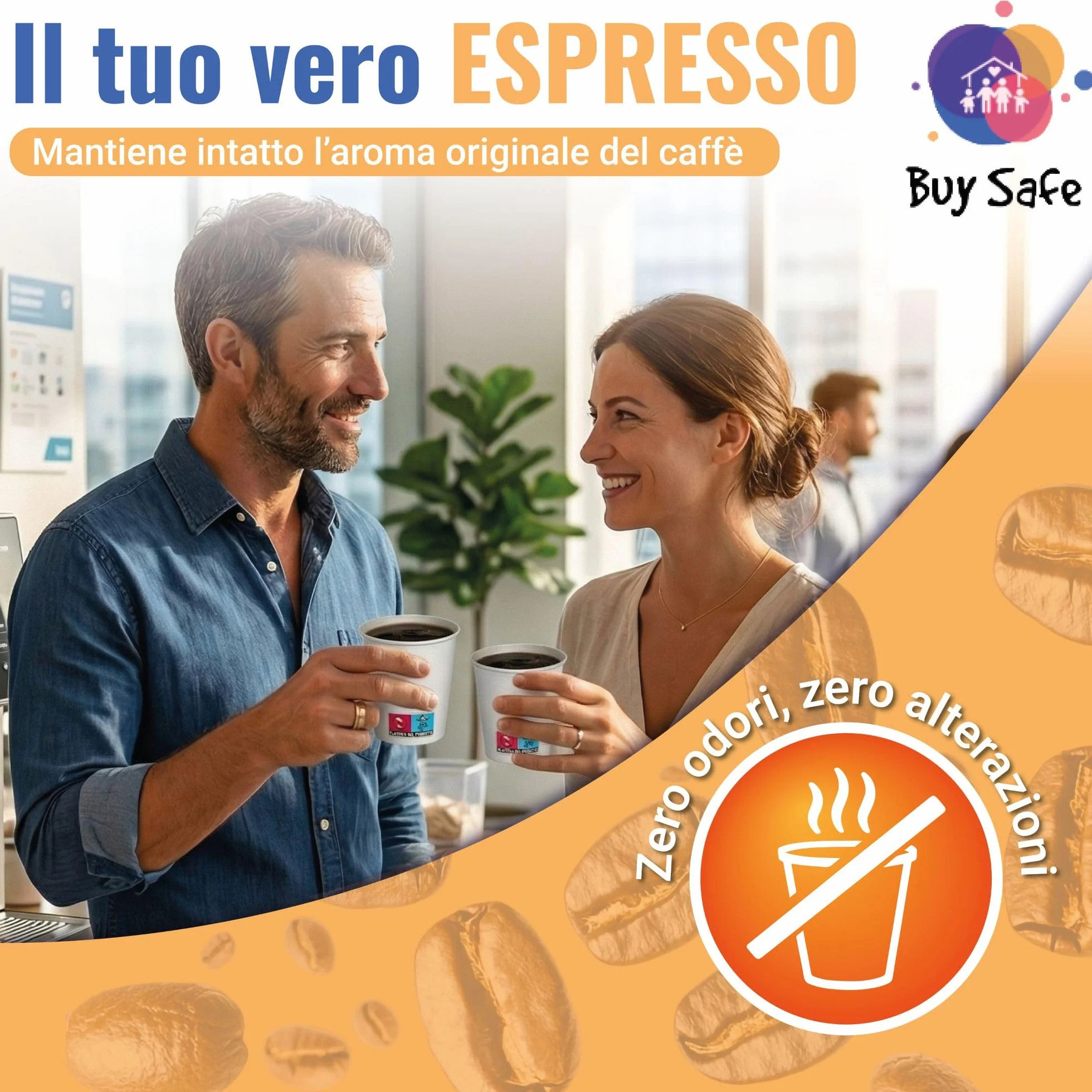 Bicchierini Caffe Carta 75 ml 200 Pezzi Usa e Getta Resistenti Riciclabili