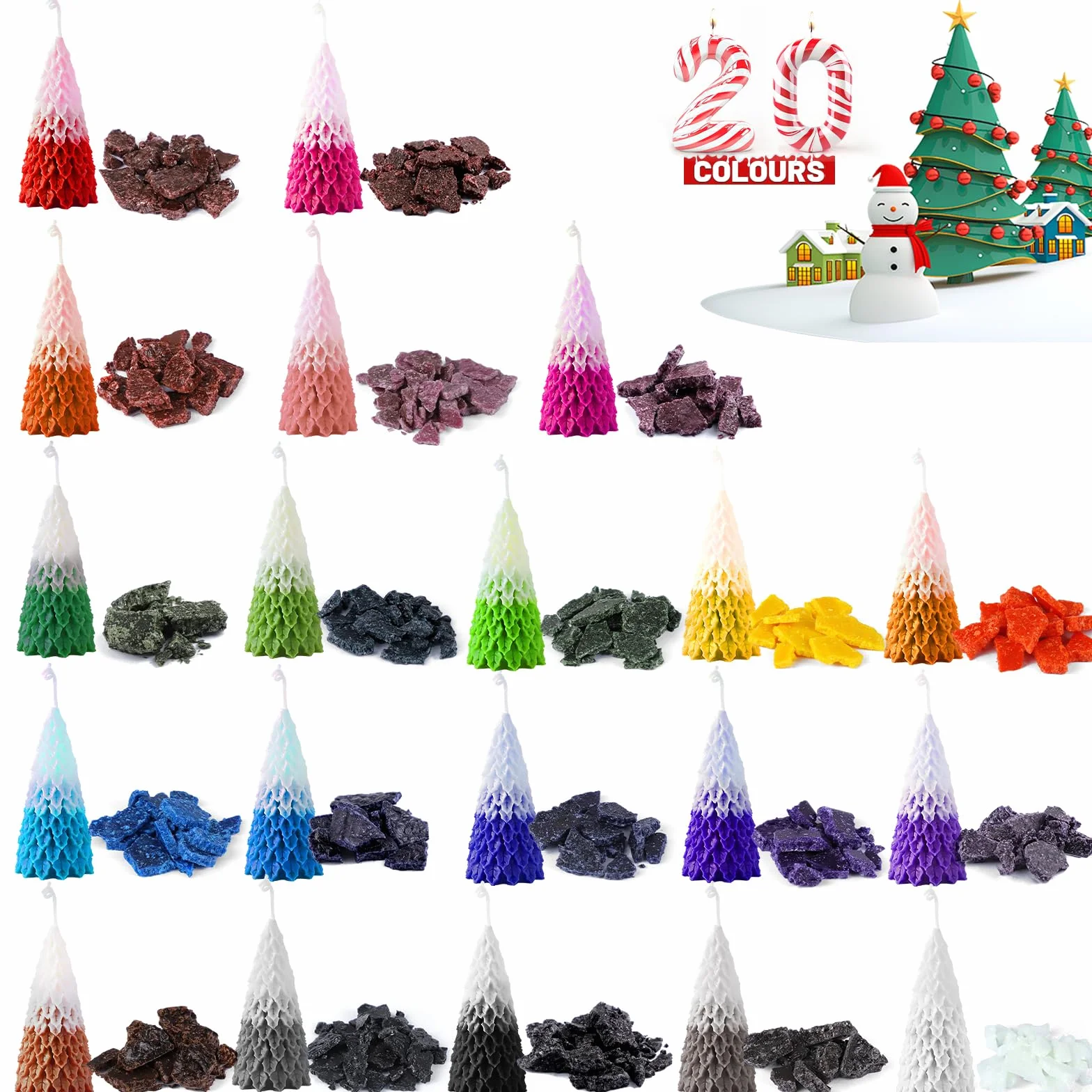Coloranti Per Candele - 20 Colori Per Cera, Ideali Per Fai Da Te. Adatti Per Cera Di Soia, D'Api, Paraffina, Gel E Di Palma