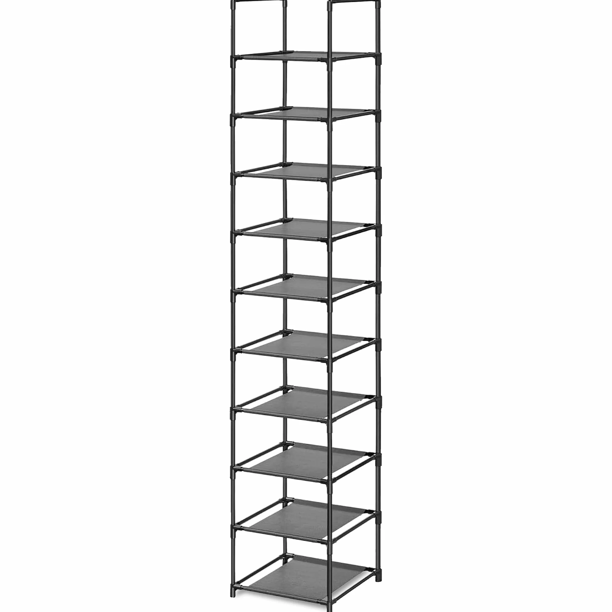 Scarpiera Slim 10 Livelli 33x33x173 cm Organizzatore di Scarpe Portascarpe Alto Stretto Plastica Verticale