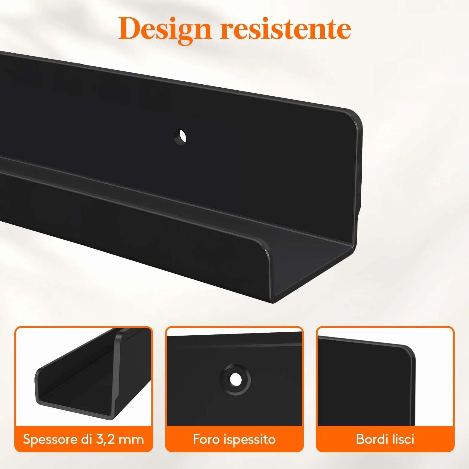 Lifewit Mensole Espositive per Dischi in Vinile 30,5 cm, Confezione da 6 in Acrilico Nero, Scaffale da Parete per Esposizione Libro/Make-up per Organizzazione Camera da Letto, Soggiorno, Bagno