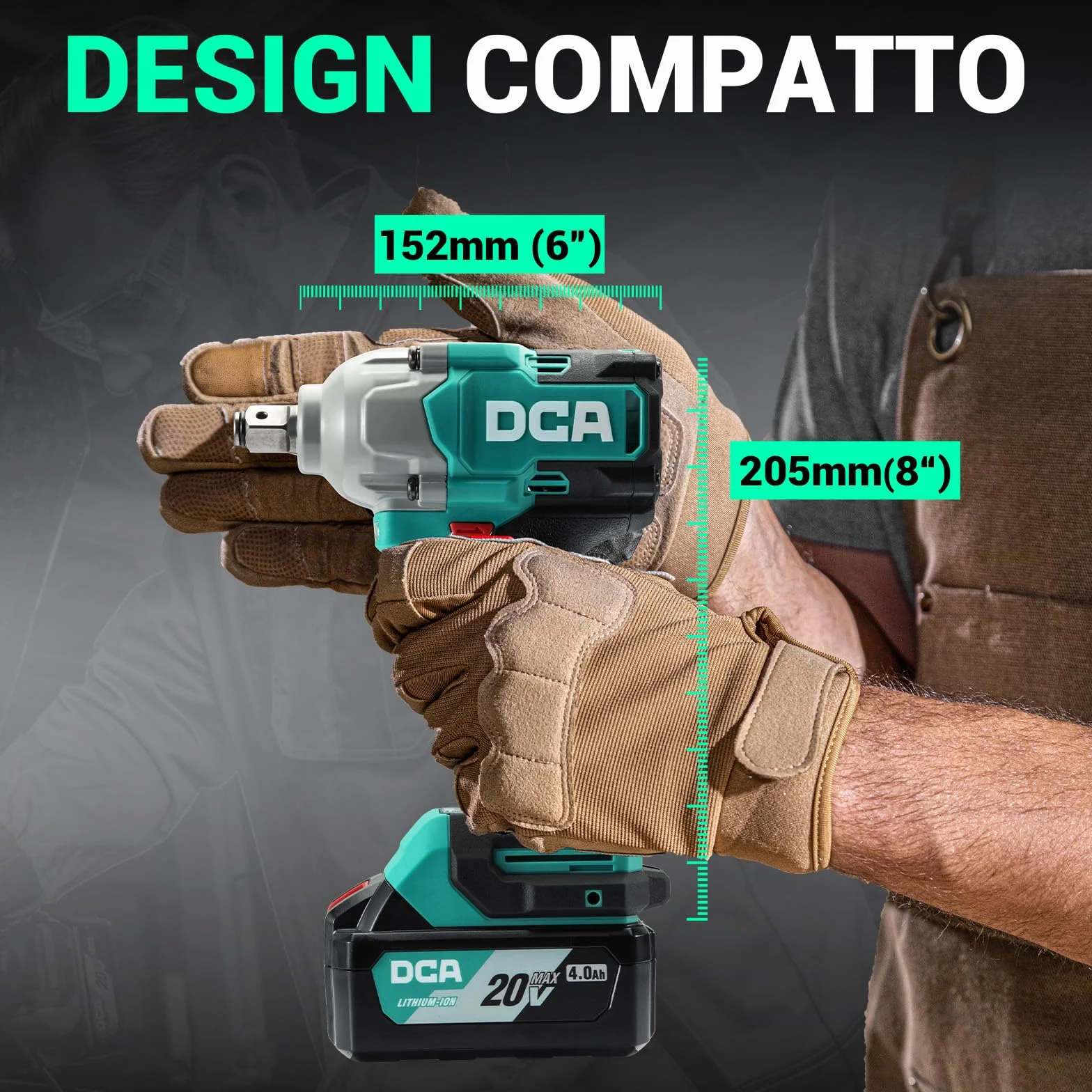 DCA Avvitatore a Impulsi Brushless 20V 682Nm 13mm 4000mAh 2 Batterie ADPB520