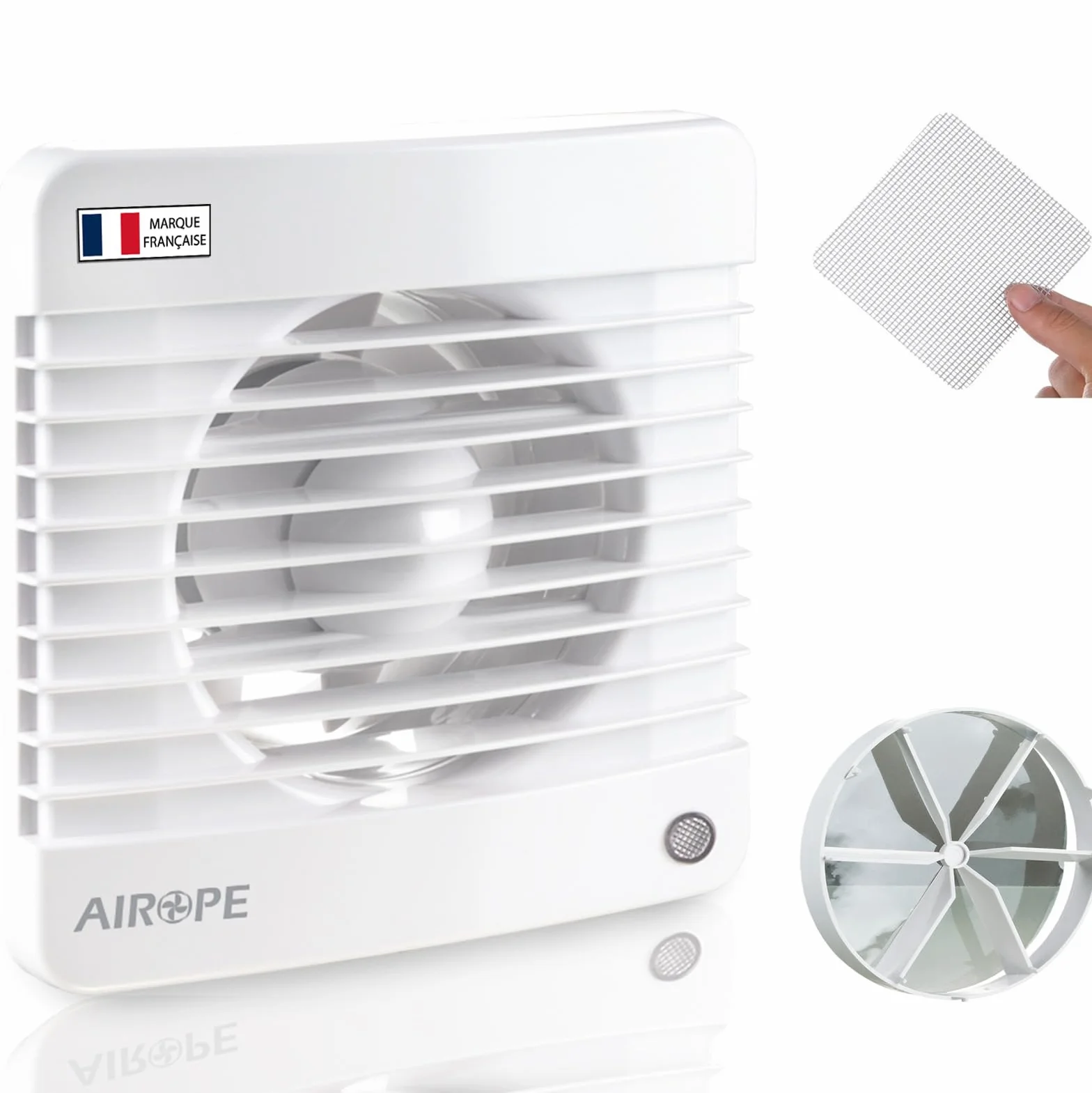 100 mm ventola estrazione ventilazione standart + Valvola di non Ritorno Aria + zanzariera integrata, 78 m³ /h,7 W,dB(A) 26, silenzioso per bagno wc cucina buro,Garanzia 5 ANNI.