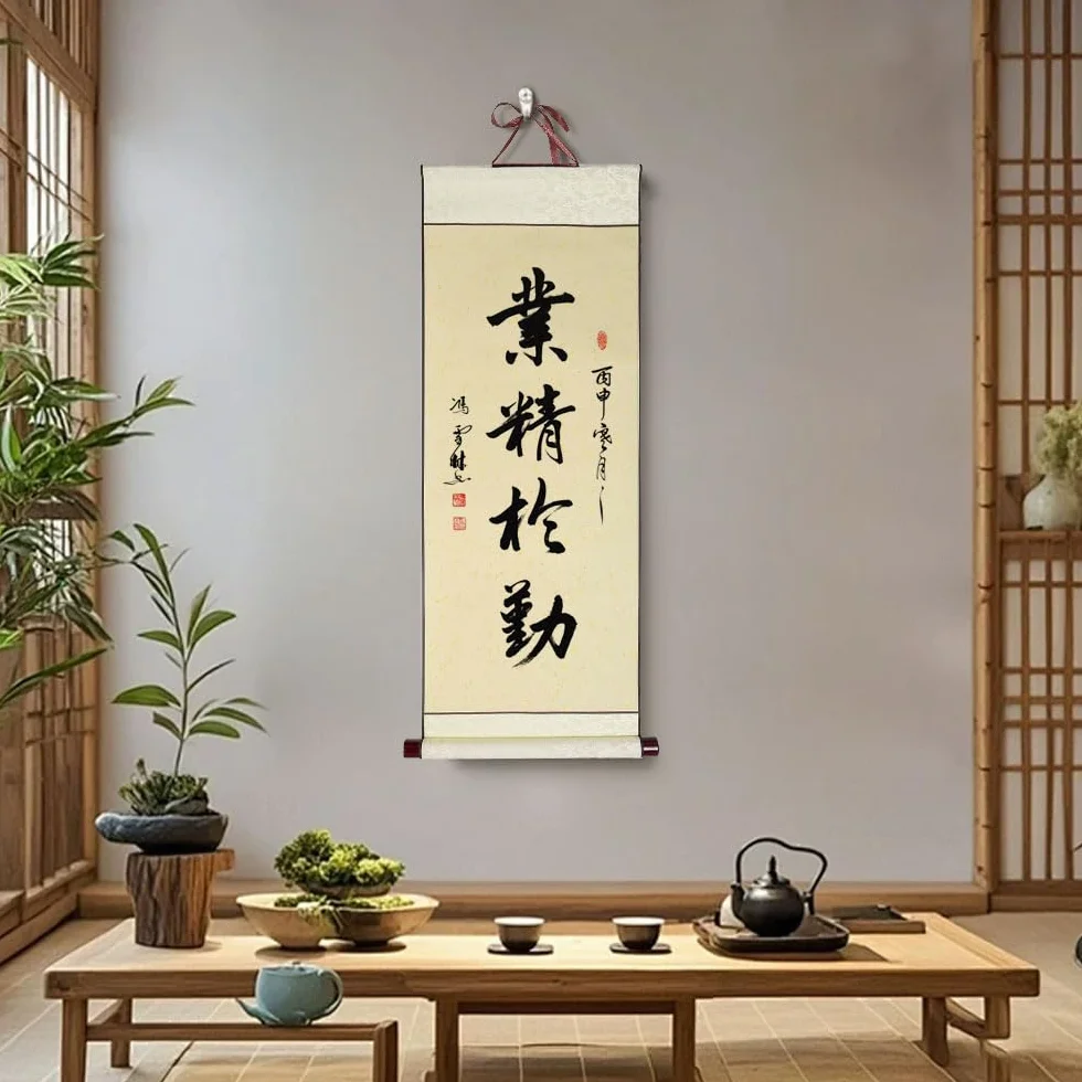 Keboyoe 3 Rotolo 80×34cm Xuan Carta Pergamena Bianca per Chinoise Calligraphie, Carta Pergamena Scroll Rice Paper con Aste di Legno per Peinture Scrittura Chinois