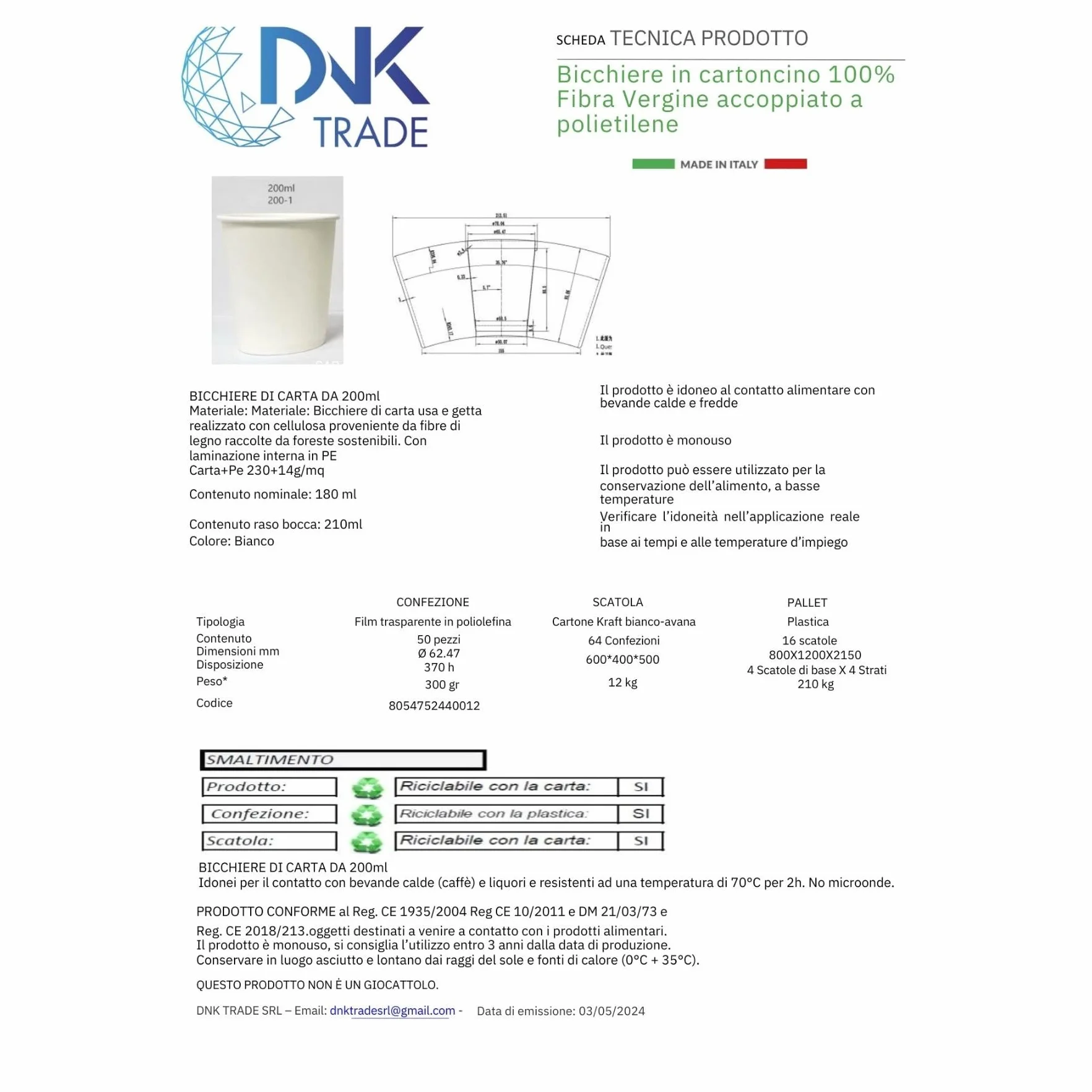 Easy8 Bicchieri Carta 200 ml, Bicchieri Usa e Getta, Biodegradabili, Grandi
