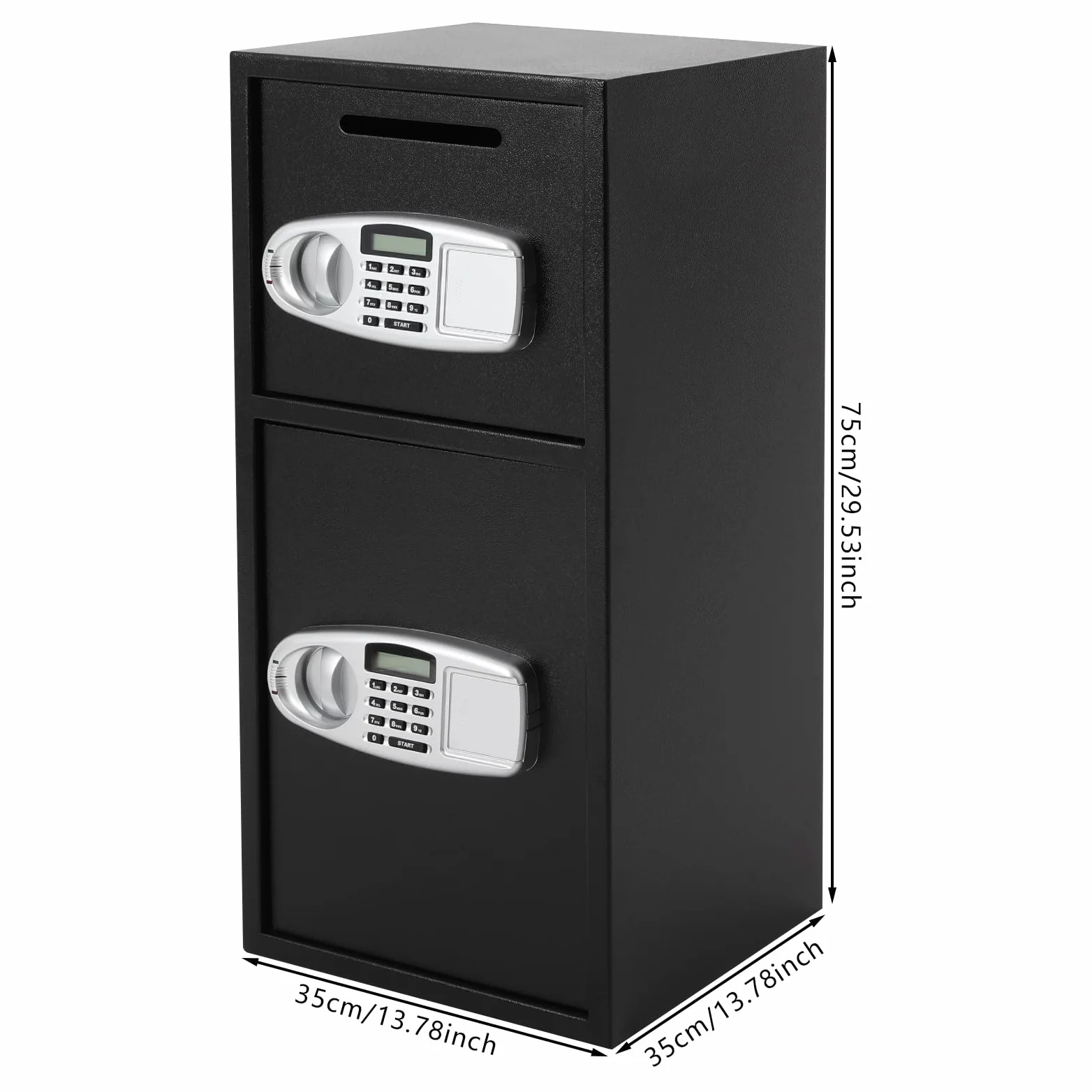 Cassaforte con chiave, grande cassaforte per mobili, 35 x 35 x 75 cm, per denaro, documenti, gioielli