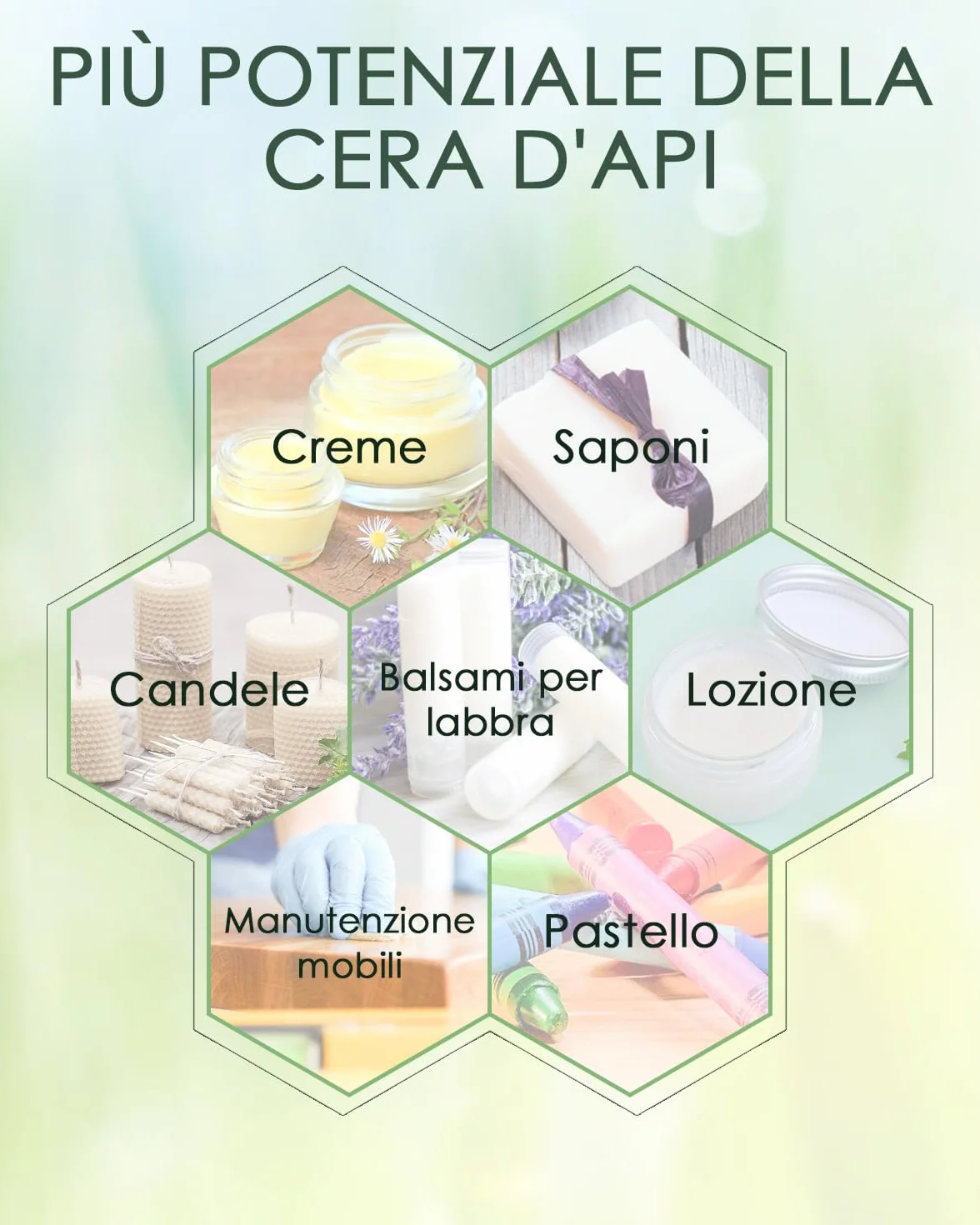 BOYUJK Cera D'api Gialla 200G/906G/2,3KG/4,5KG, Cera D'api per Candele, Pellet di Cera D'api per Prodotti Cosmetici di qualità Ecologica, Cera D'api Biologica per Il Corpo, Cura della Pelle（200G）