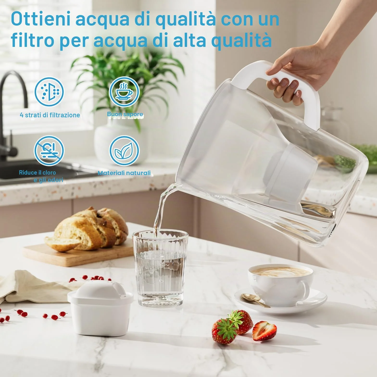 Filtri Compatibili con Brita Maxtra+ Plus Maxtra Pro All-in-1 Filtro per Acqua 8 Pezzi