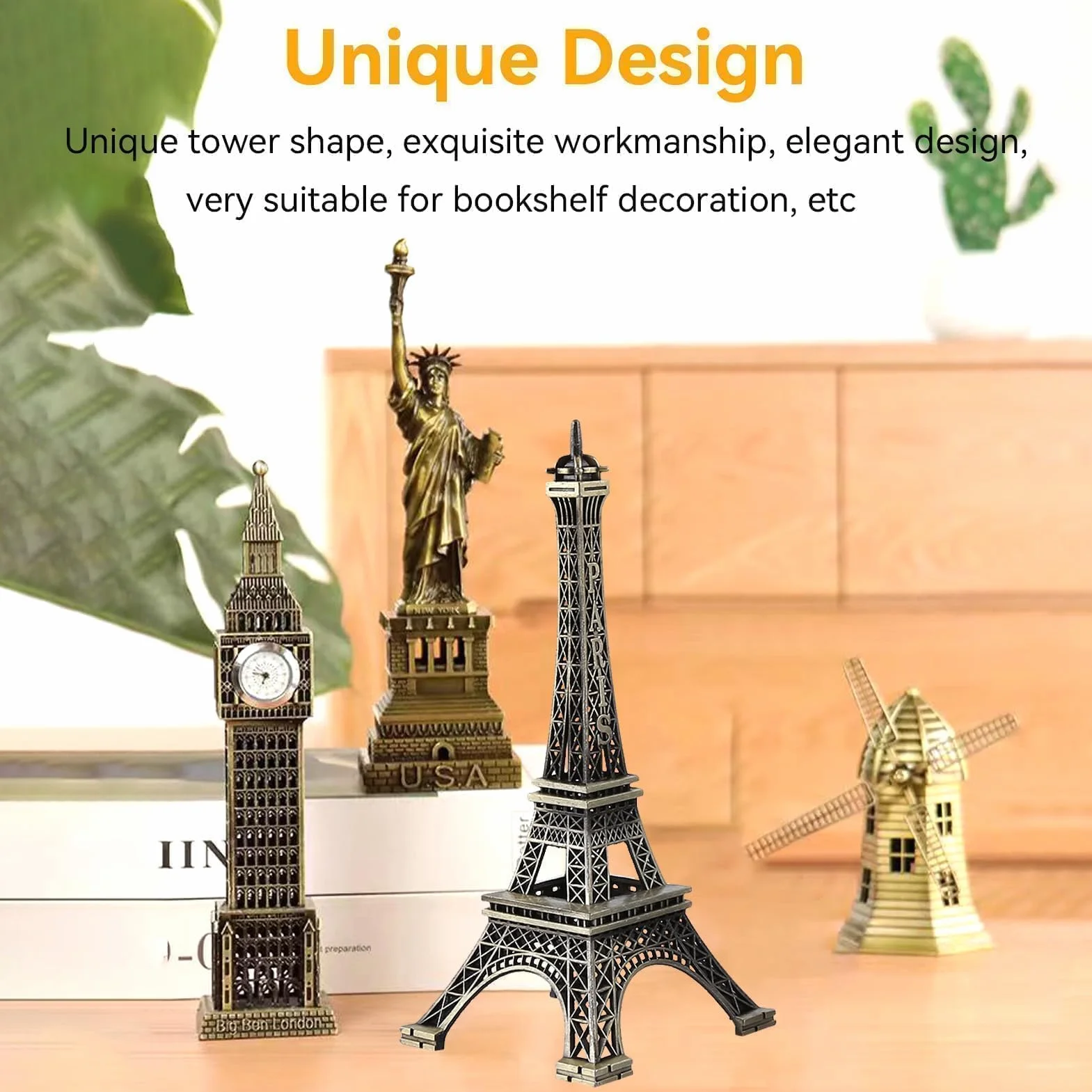Cyrank Torre Eiffel Statua in Metallo Lega di Zinco Statuetta da Collezione Replica Francese Per Tavolo 15CM