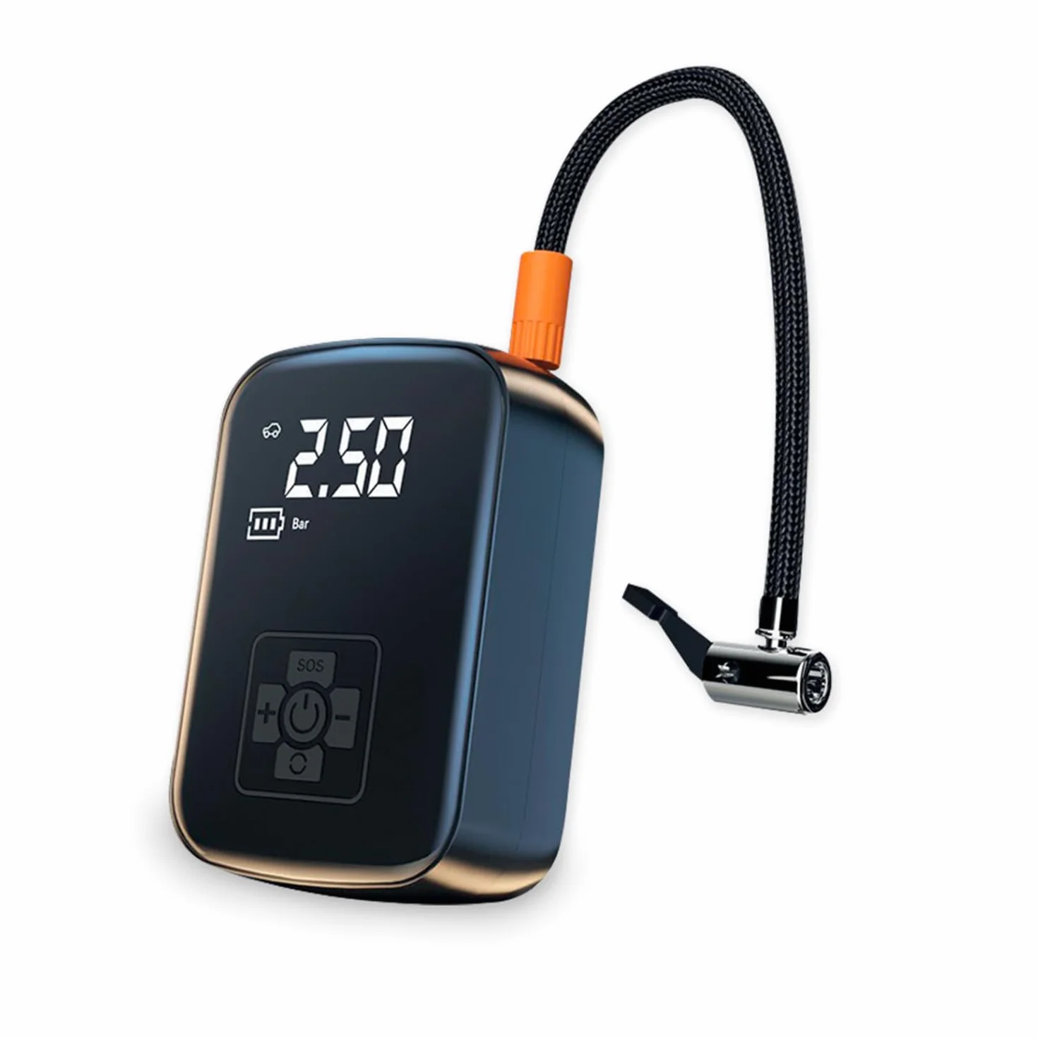 Compressore Aria Portatile Wireless - Mini Gonfiatore Elettrico Digitale per Auto, Moto, Bici e Palloni - Torcia LED e Spegnimento Automatico - Pompa Portatile Multifunzione con Display LCD