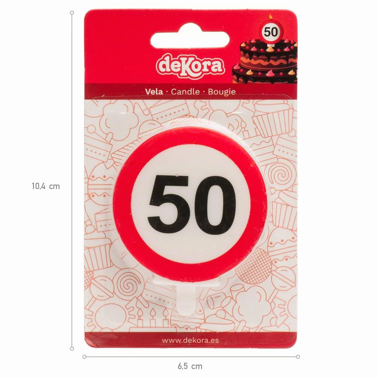 Dekora Candela Compleanno Segnale Divieto Decorazione Torte Numero 50