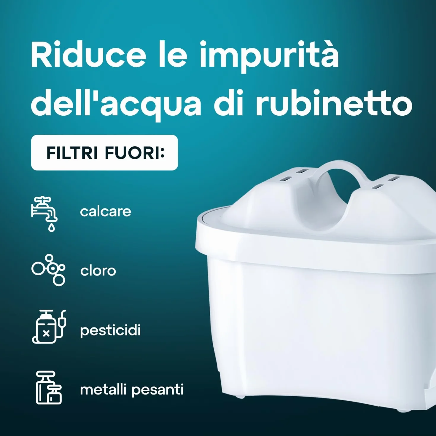 AQUAEFFECT MAX+ Filtri per Acqua Compatibili con Grandi Marchi - Confezione da 6