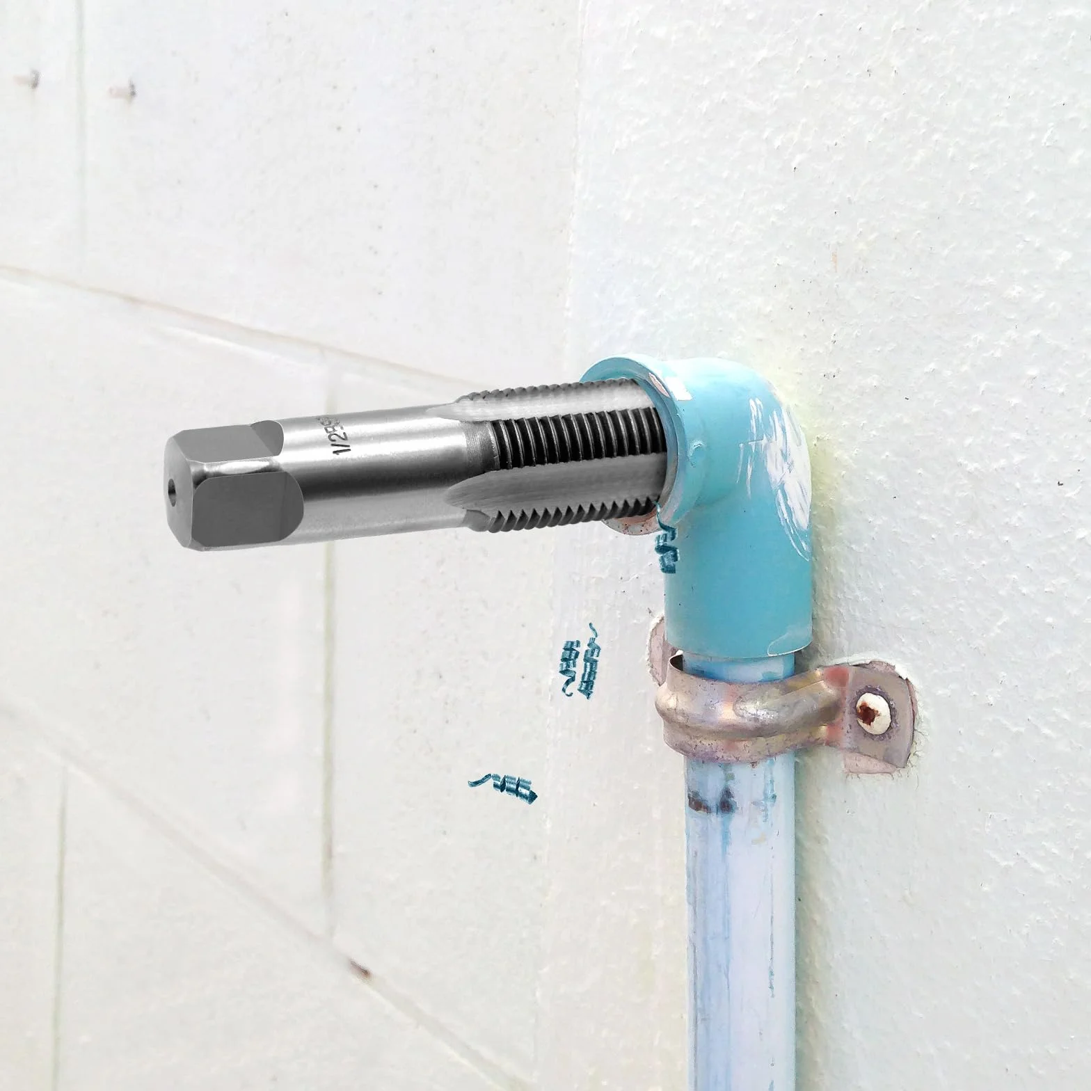 Set di 5 trapani per filettatura tubi BSP: 6,3 mm, 12,7 mm, 9,5 mm, 12,7 mm, 19 mm. Set di trapani per filettatura professionale per riparazioni, con scatola