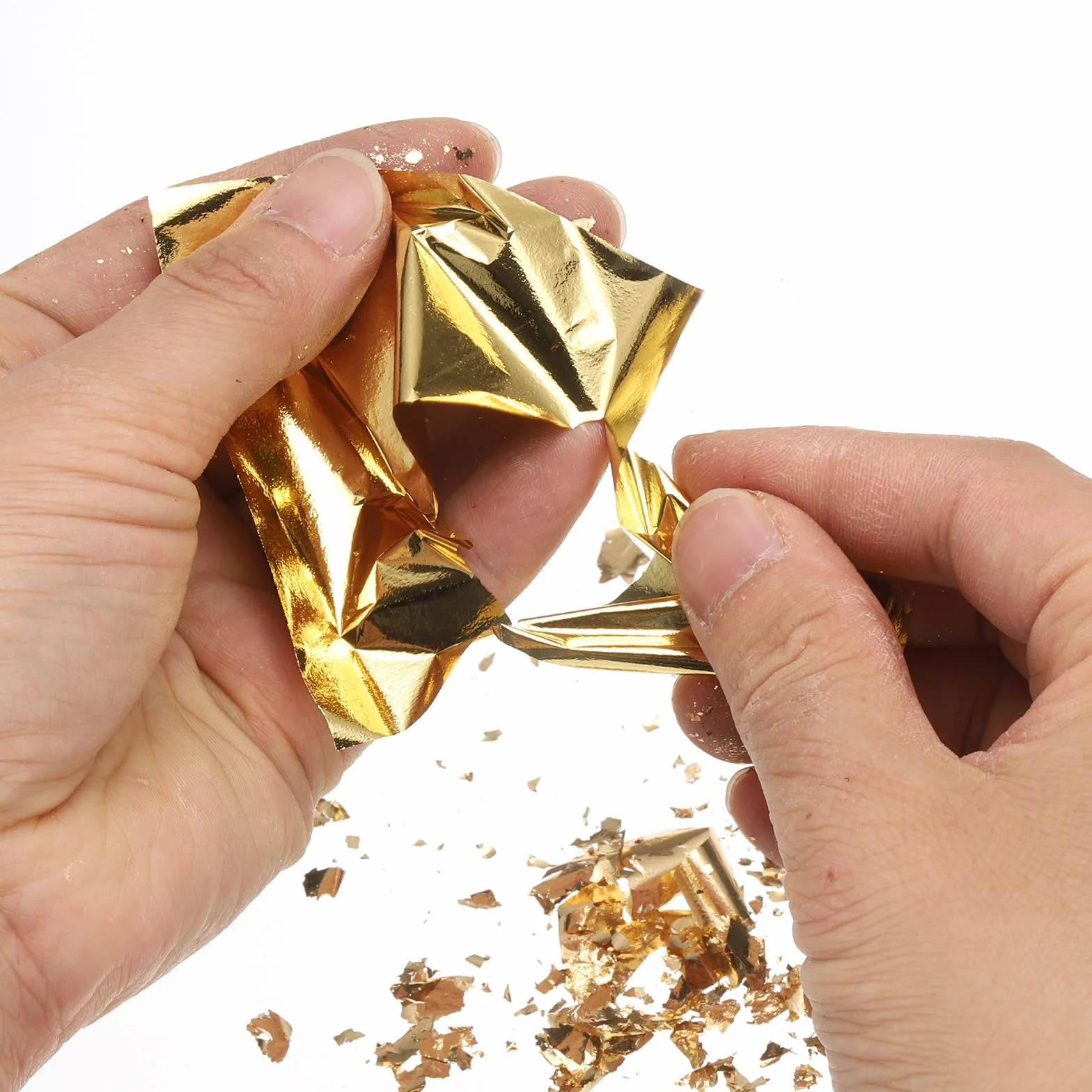 QUARKZMAN 100 Pz di Fogli di Foglia, 3.5" x 3.5" Fogli di Lamina per Lavori Artigianali Fai-da-Te, Pittura Unghie Resina Mobili Decorazione (Oro Champagne)
