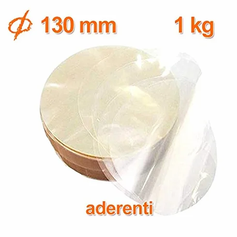 Dischi per hamburger diametro Ø 130 mm conf. da 1kg in cellophane biodegradabile aderenti veline trasparenti per hamburger